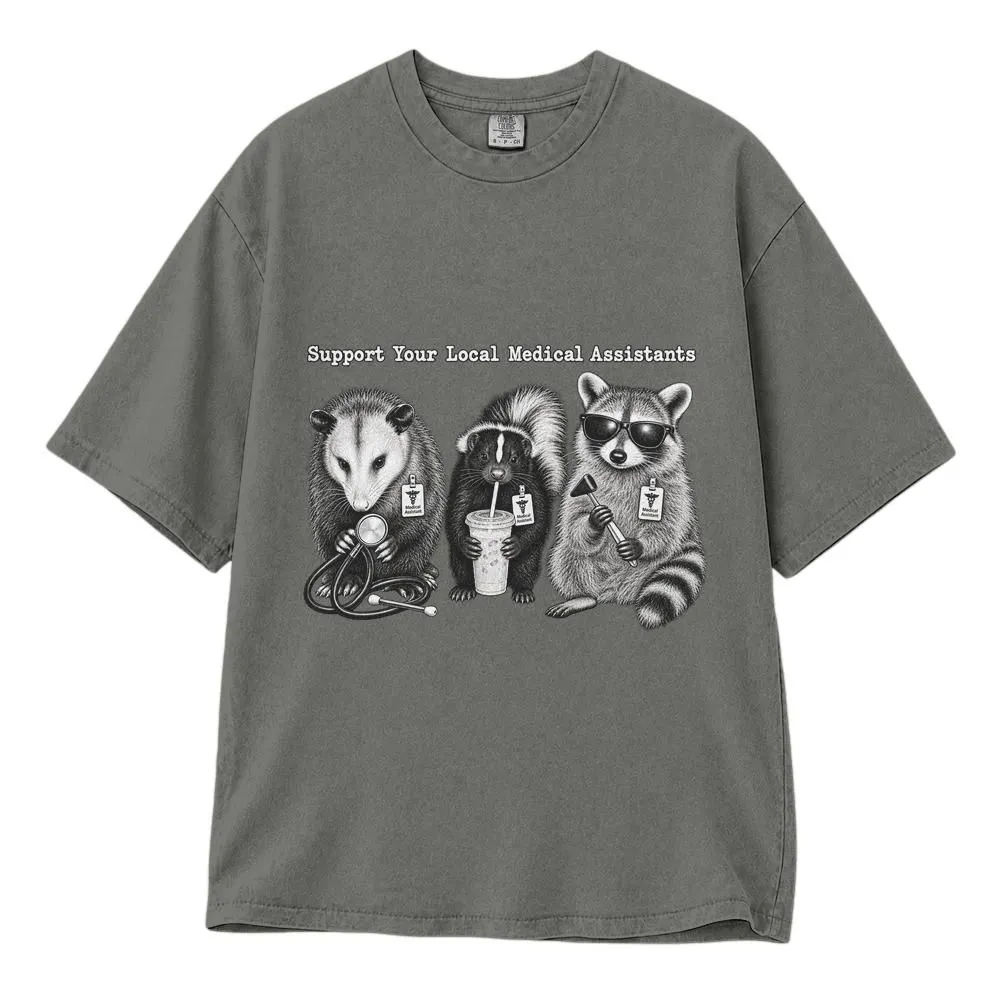 Funny Medical Assistant Nursing Shirt, Raccoon and Opossum Nurse Life Design for Healthcare Workers, Tee, Hoodie, Sweatshirt - 1