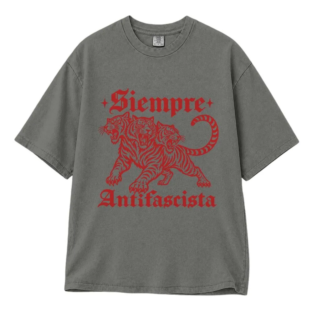 Siempre Antifascista Three Headed Tiger Shirt, Political Protest Art Tee, Hoodie, Sweatshirt - 1
