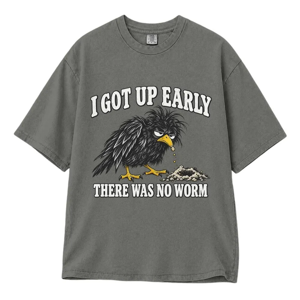 Grumpy Crow Shirt Dress, I Got Up Early There Was No Worm, Sarcastic Bird Humor Tee, Hoodie, Sweatshirt - 1