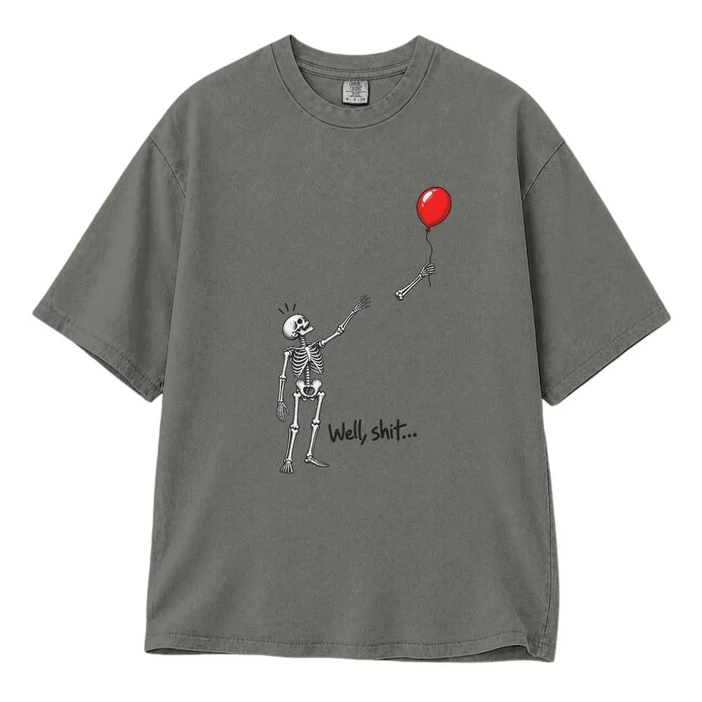 Dark Humor Skeleton Hellstar Shirt, Funny Balloon Graphic for Halloween, Spooky Casual Tee, Hoodie, Sweatshirt - 1