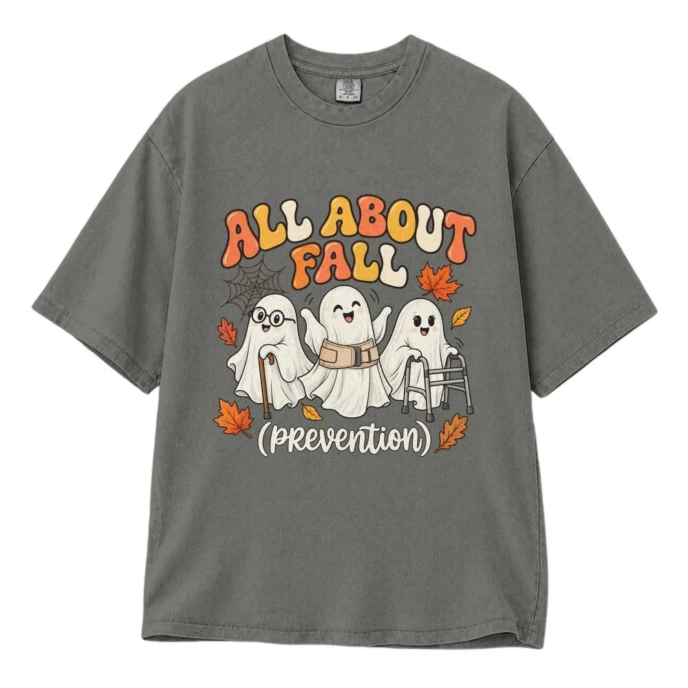 Fall Prevention Ghost Sweater Vest Shirt for Therapists and Nurses, Playful Halloween Style - 1