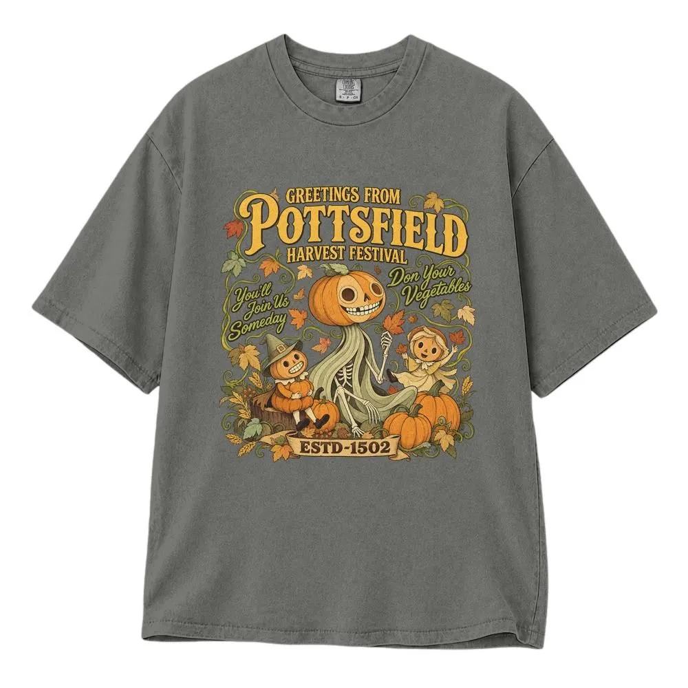 Pottsfield Harvest Festival Shirt, Pumpkin Halloween Storybook Design, Sweater Vest Trend, Tee Hoodie Sweatshirt - 1
