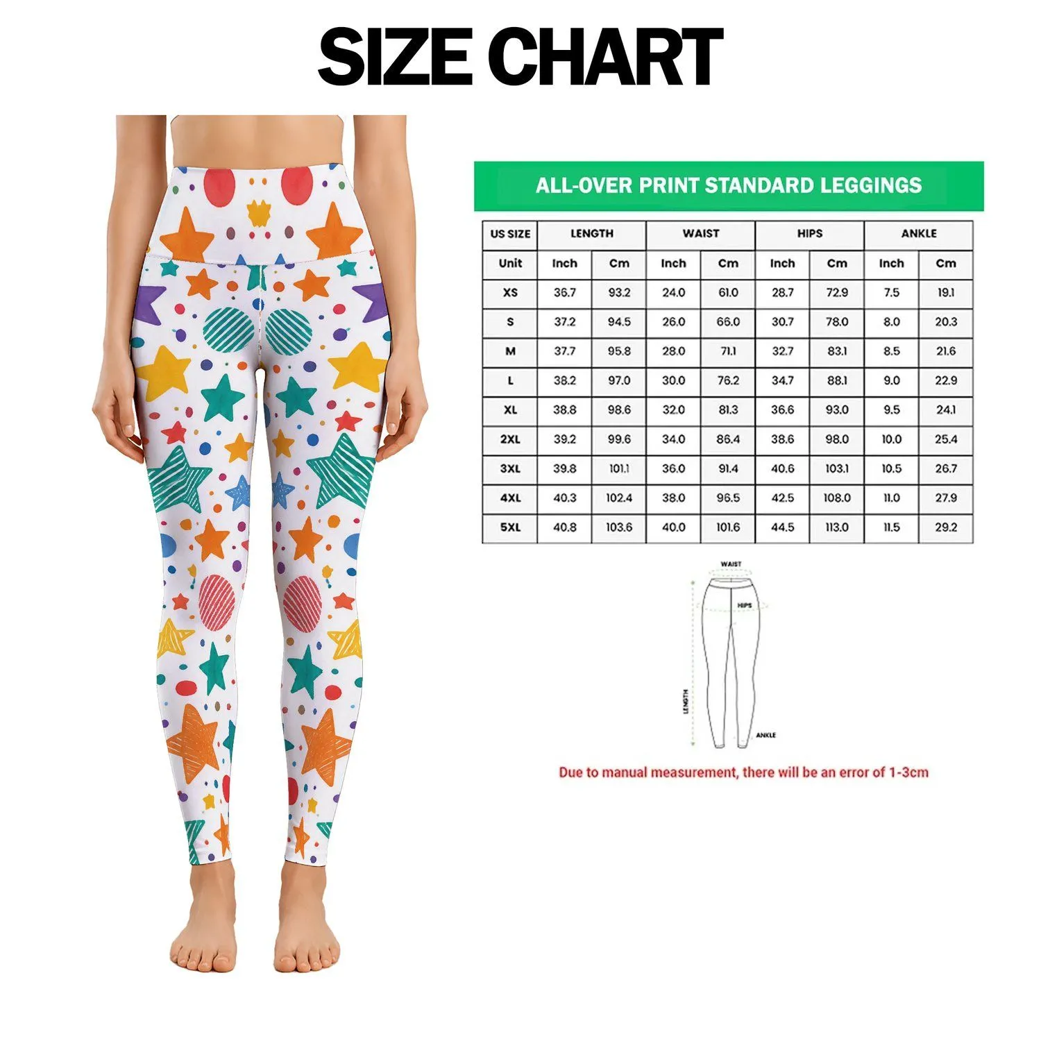 Colorful Stars And Dots For Yoga, Pilates, And Everyday Active Lifestyle Outings Leggings - 1