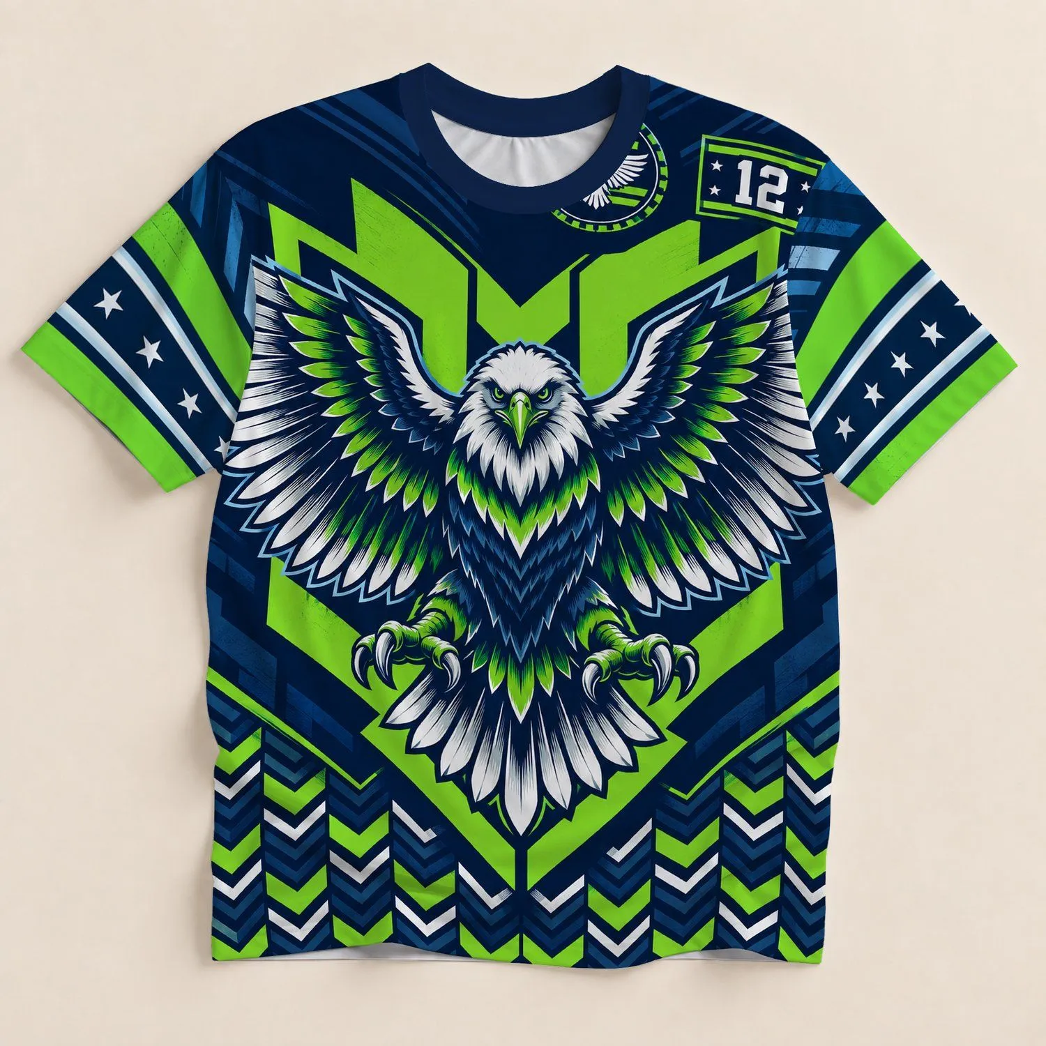 Spread-Wing Eagle Sports Emblem for Game Day and Everyday Casual Style All-over Print Unisex T-shirt - 1
