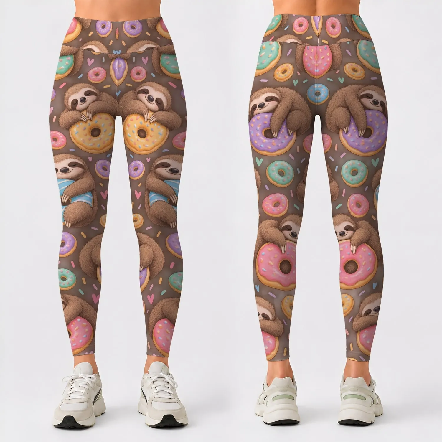 Sleepy Sloth Treat Circles for Yoga, Pilates and Relaxed Weekend Activewear Style Leggings - 1