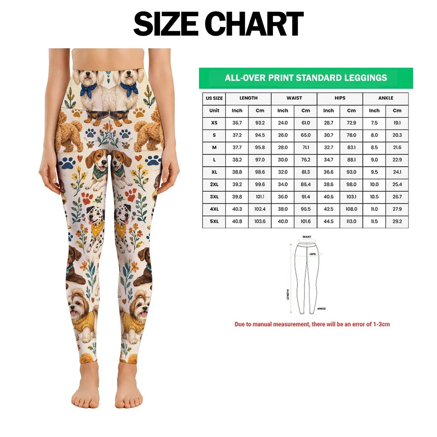 Cheerful Puppy Motifs for Yoga, Pilates, and Everyday Errands for Devoted Dog Lovers Leggings - 1