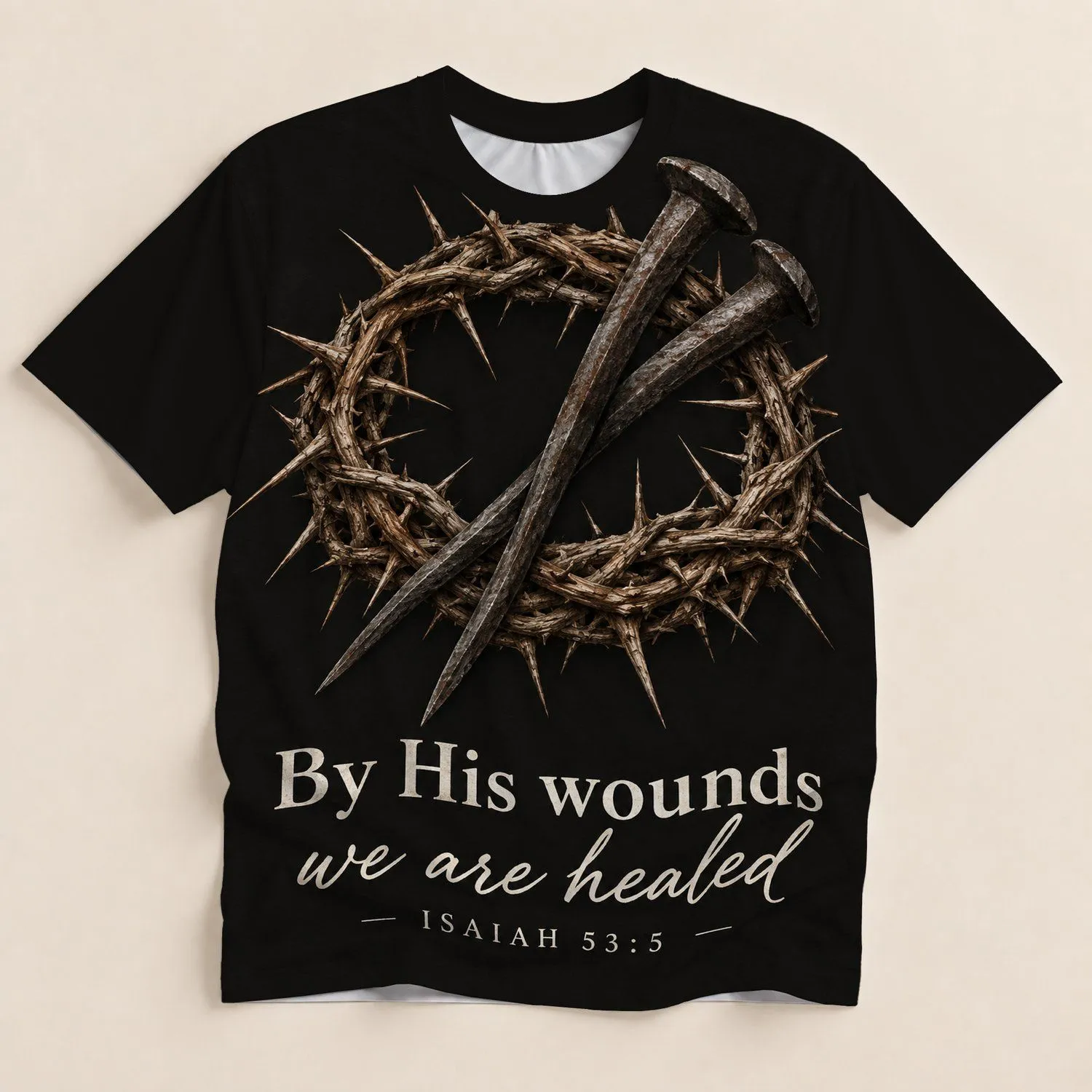 Crown Of Thorns And Crossed Nails For Christian Faith And Scripture Devotion All-over Print Unisex T-shirt - 1