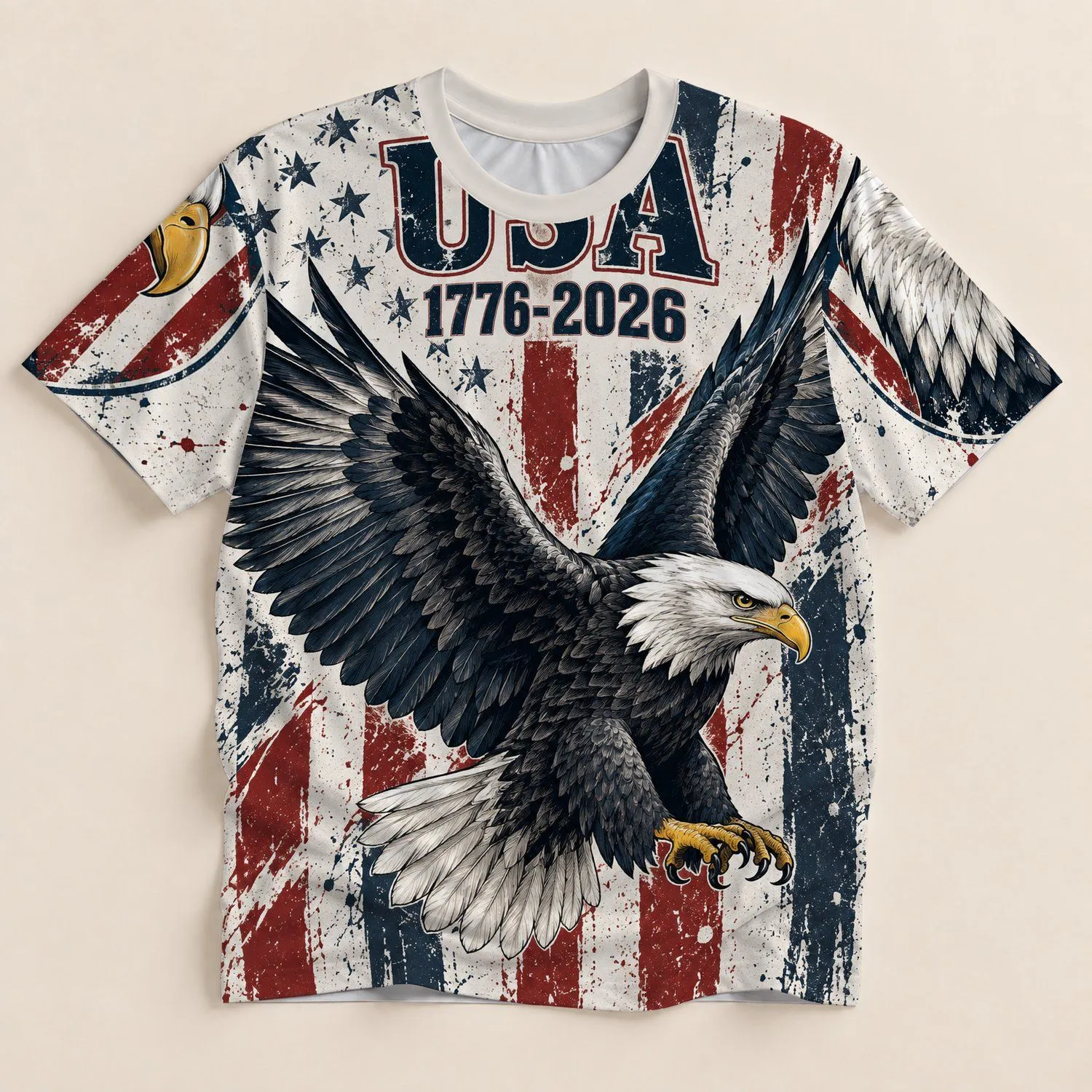 American Eagle Flag Tribute for Independence Day Celebrations and Summer Gatherings All-over Print Unisex T-shirt - 1