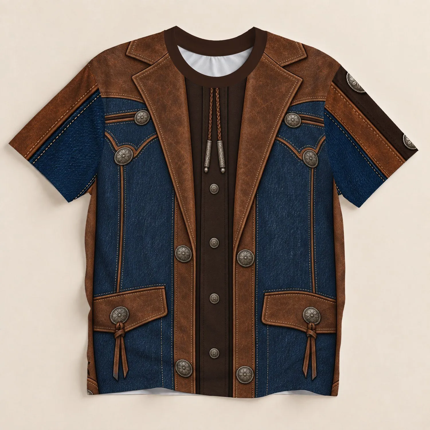 Western Ranch Blazer Look for Rodeo Nights, Country Concerts and Casual Men's Style All-over Print Unisex T-shirt - 1