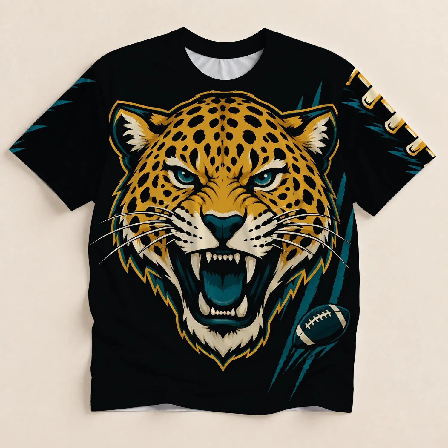 Fierce Leopard Football Spirit for Game Day and Weekend Fan Style All-over Print Unisex T-shirt - 1