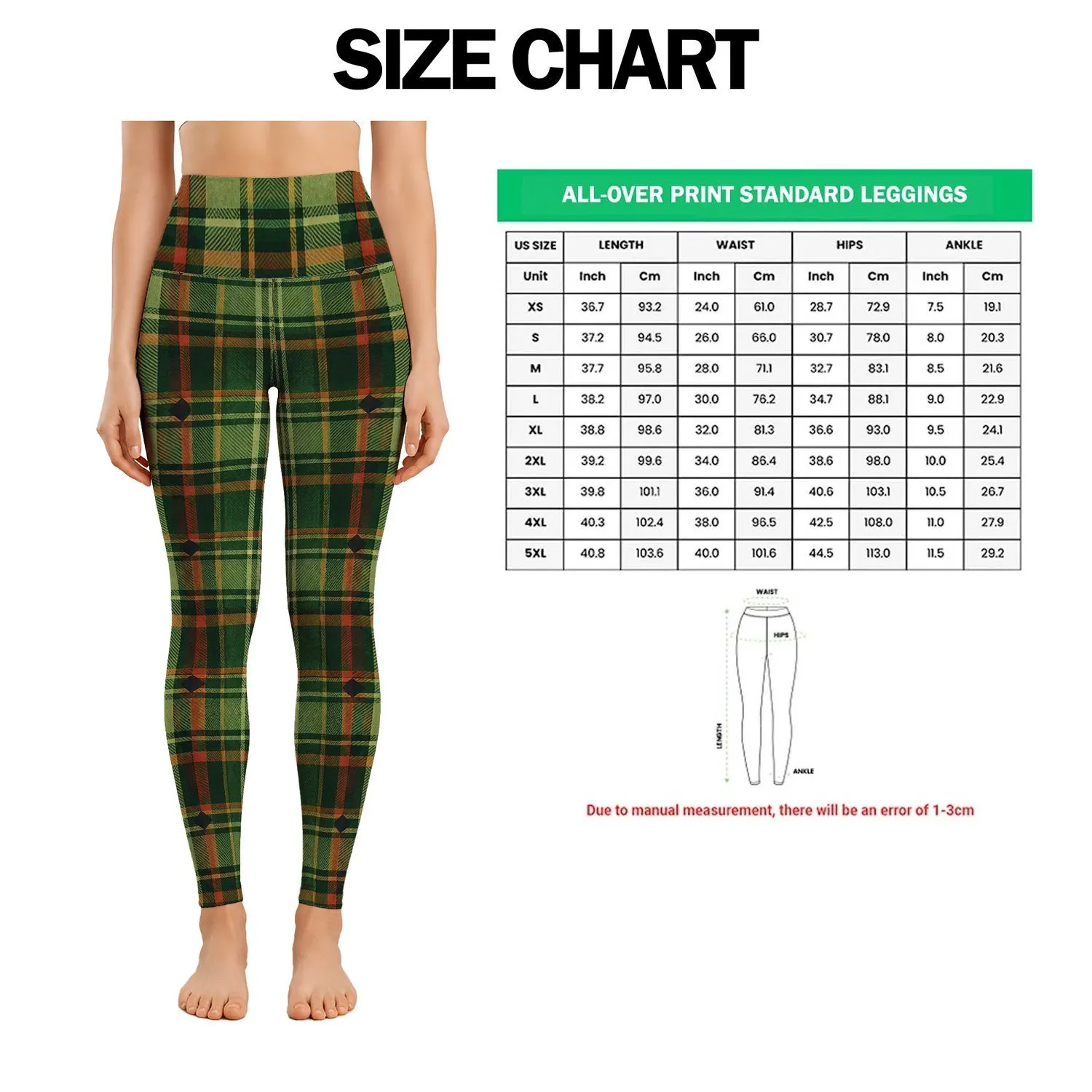 Evergreen Tartan Checks For Yoga, Pilates And Everyday City Outings Leggings - 1