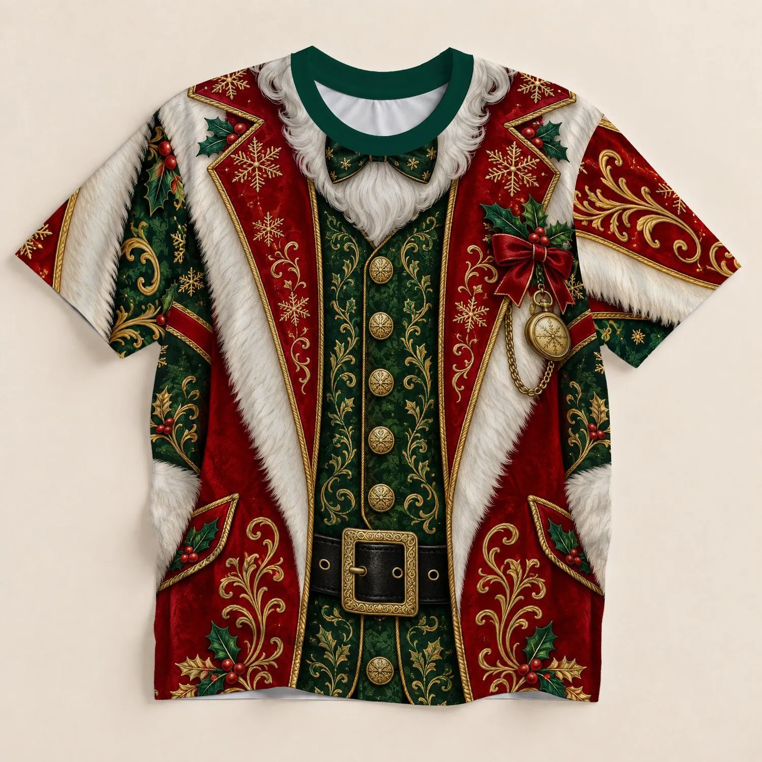 Santa Holiday Costume Look for Christmas Parties and Festive Winter Gatherings All-over Print Unisex T-shirt - 1