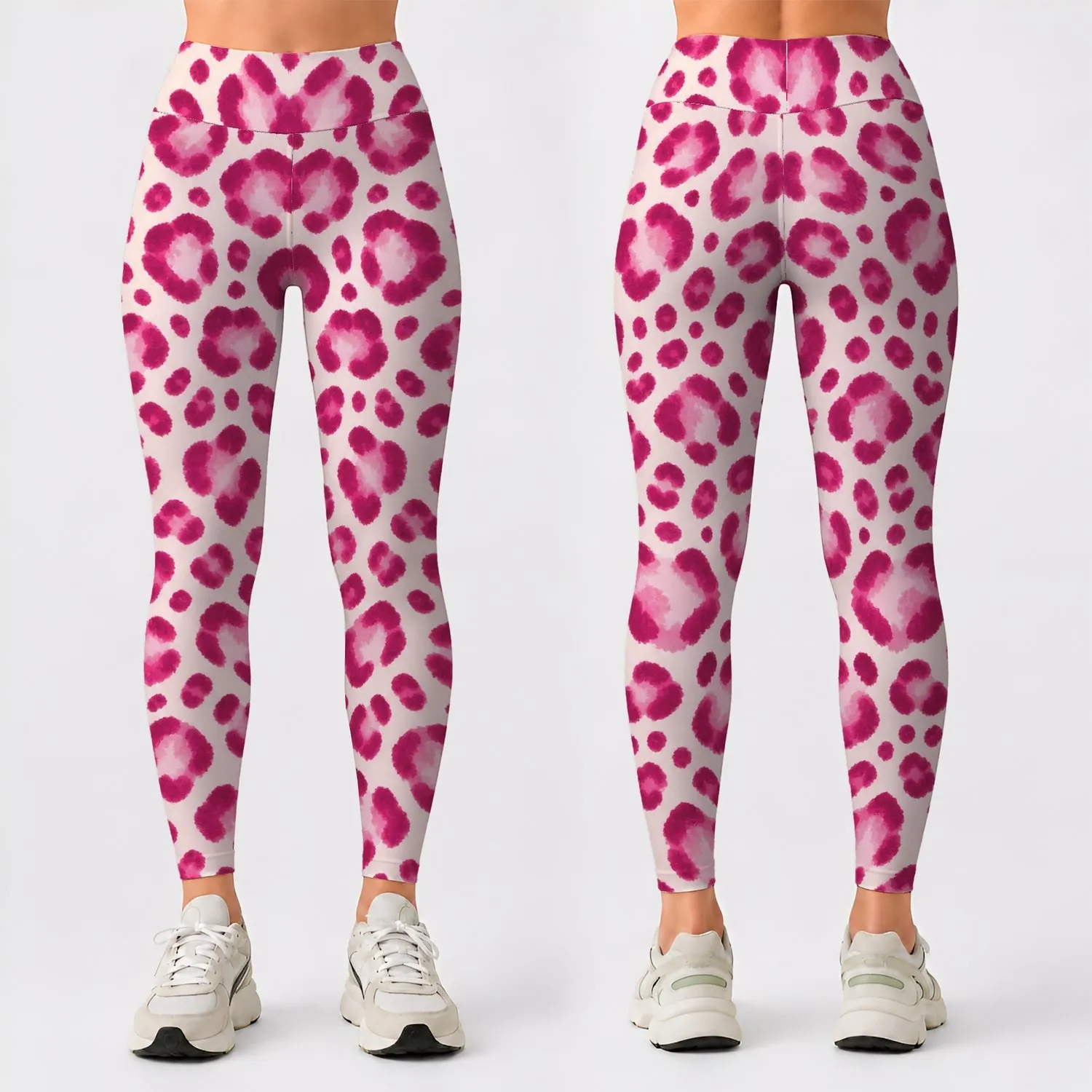 Pink Leopard Spots for Studio Training, Yoga Sessions, and Weekend Athleisure for Women Leggings - 1