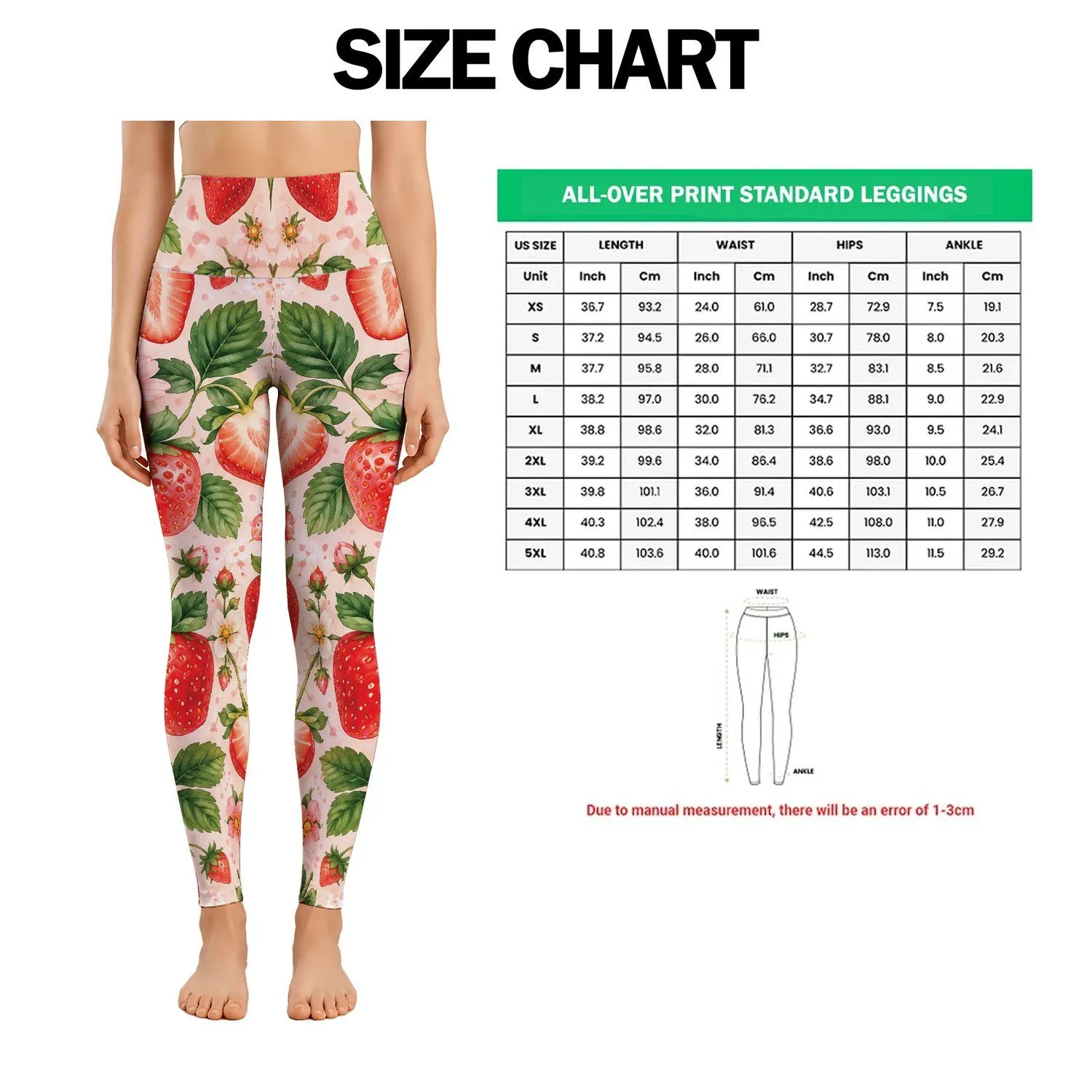 Strawberry Garden for Yoga, Pilates, and Weekend Outings for Her Leggings - 1