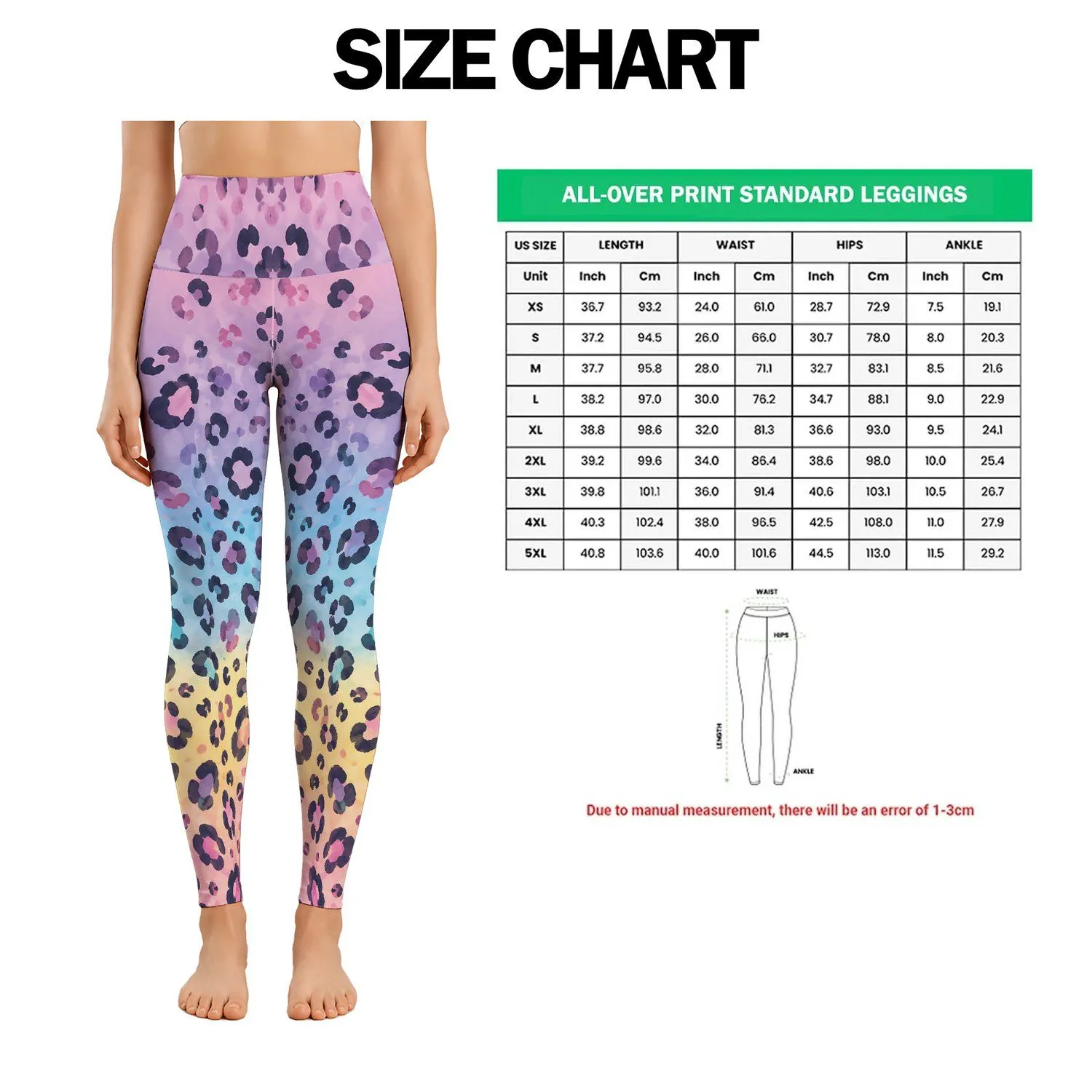 Pastel Leopard Spots With Ombre Color for Yoga, Gym Training and Outdoor Runs for Her Leggings - 1