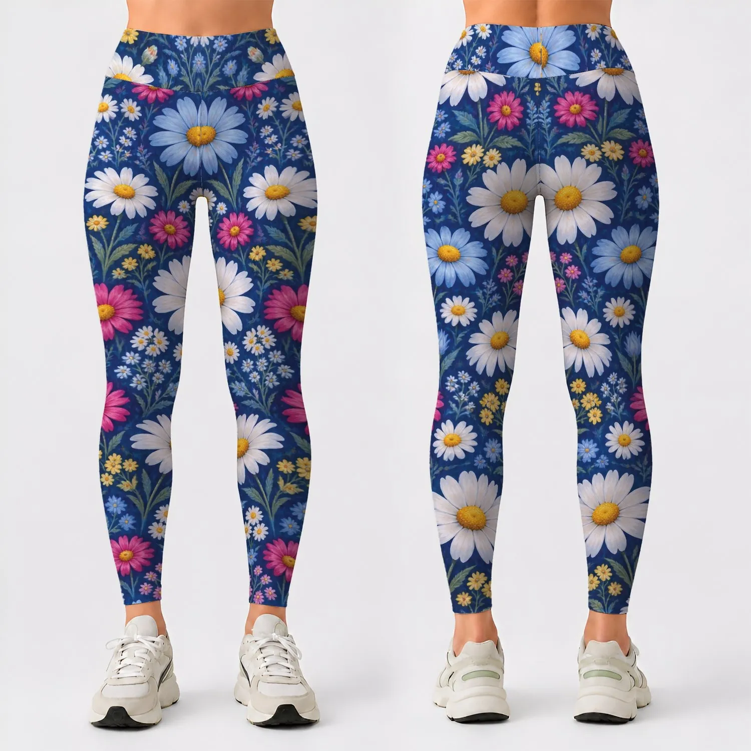 Daisy Meadow Blooms for Yoga, Pilates, and Everyday Activewear Leggings - 1