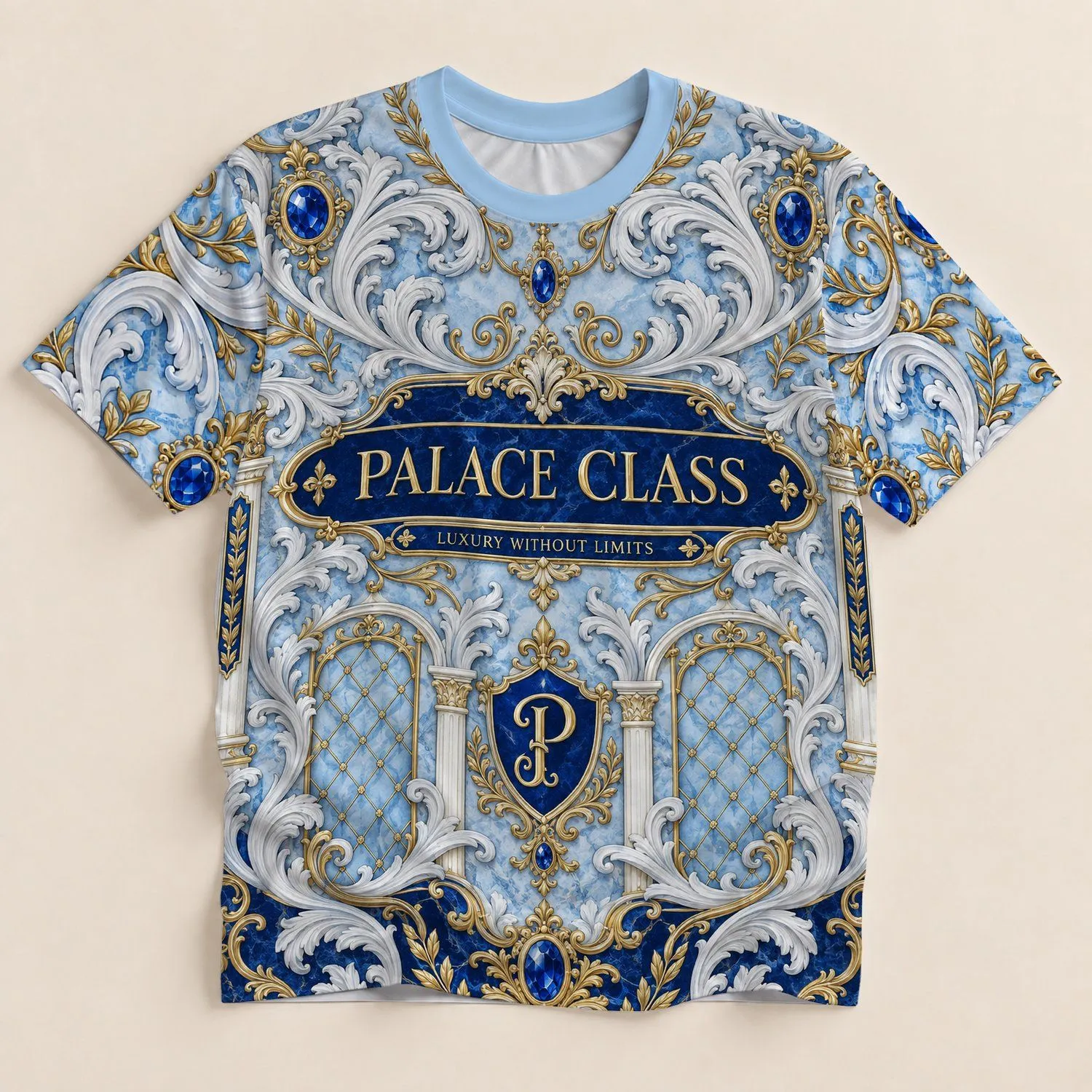 Royal Crown And Sapphire Palace Elegance For Formal Evenings And Refined Leisure All-over Print Unisex T-shirt - 1