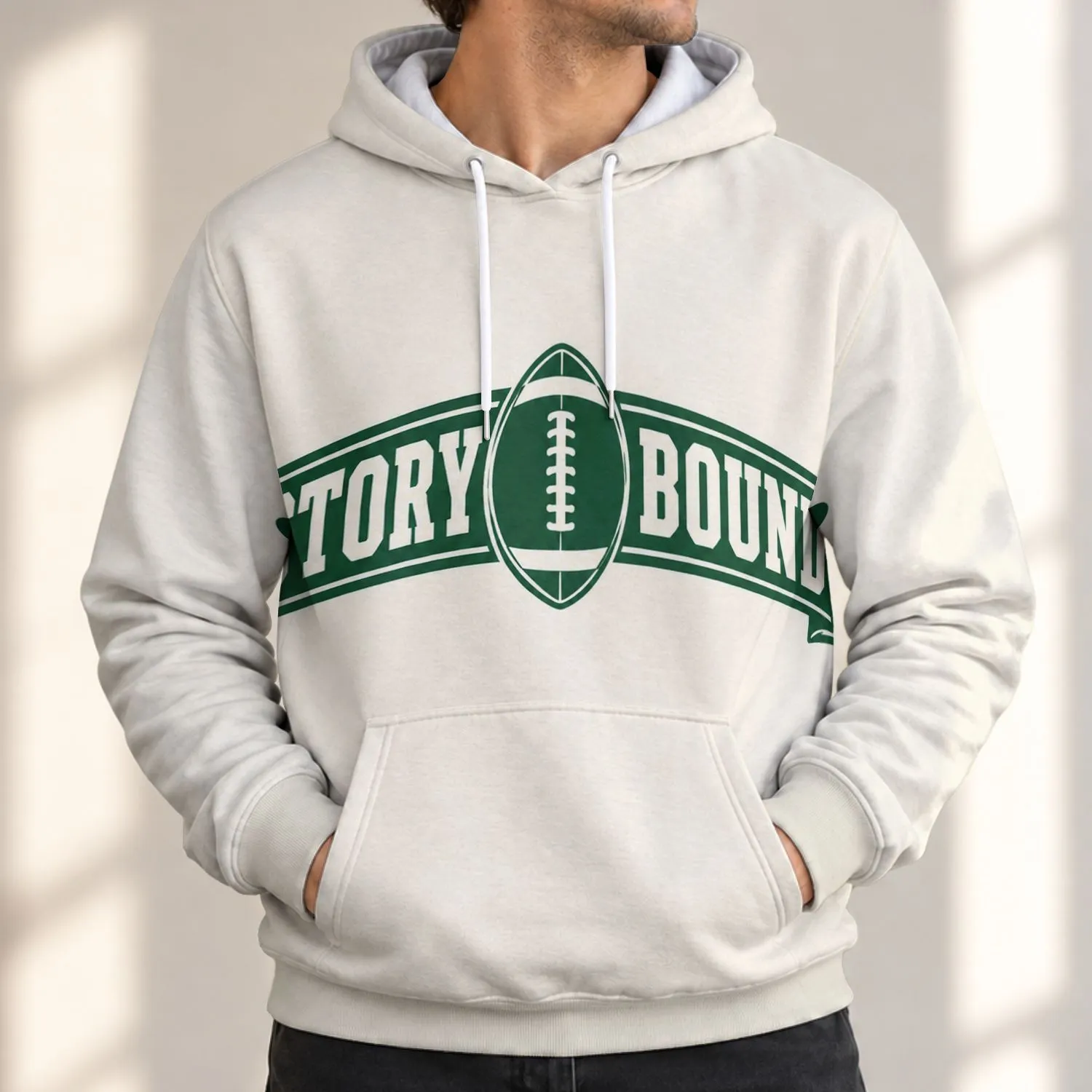 Football Banner Victory Bound for Game Day Tailgates and Casual Weekends for Fans All-over Print Hoodie (Lightweight) - 1