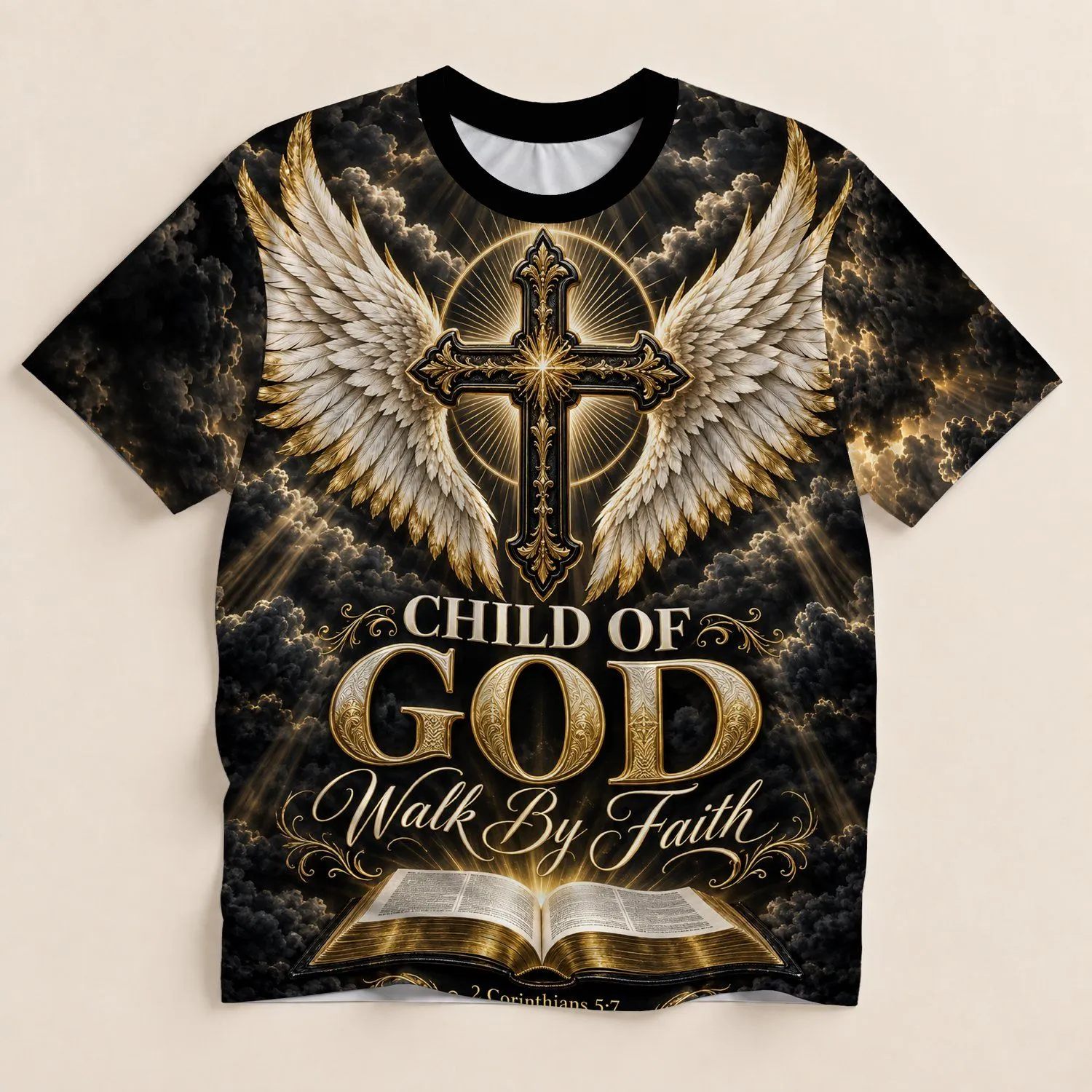 Cross, Dove And Open Bible Faith Message For Church And Everyday Christian Living All-over Print Unisex T-shirt - 1