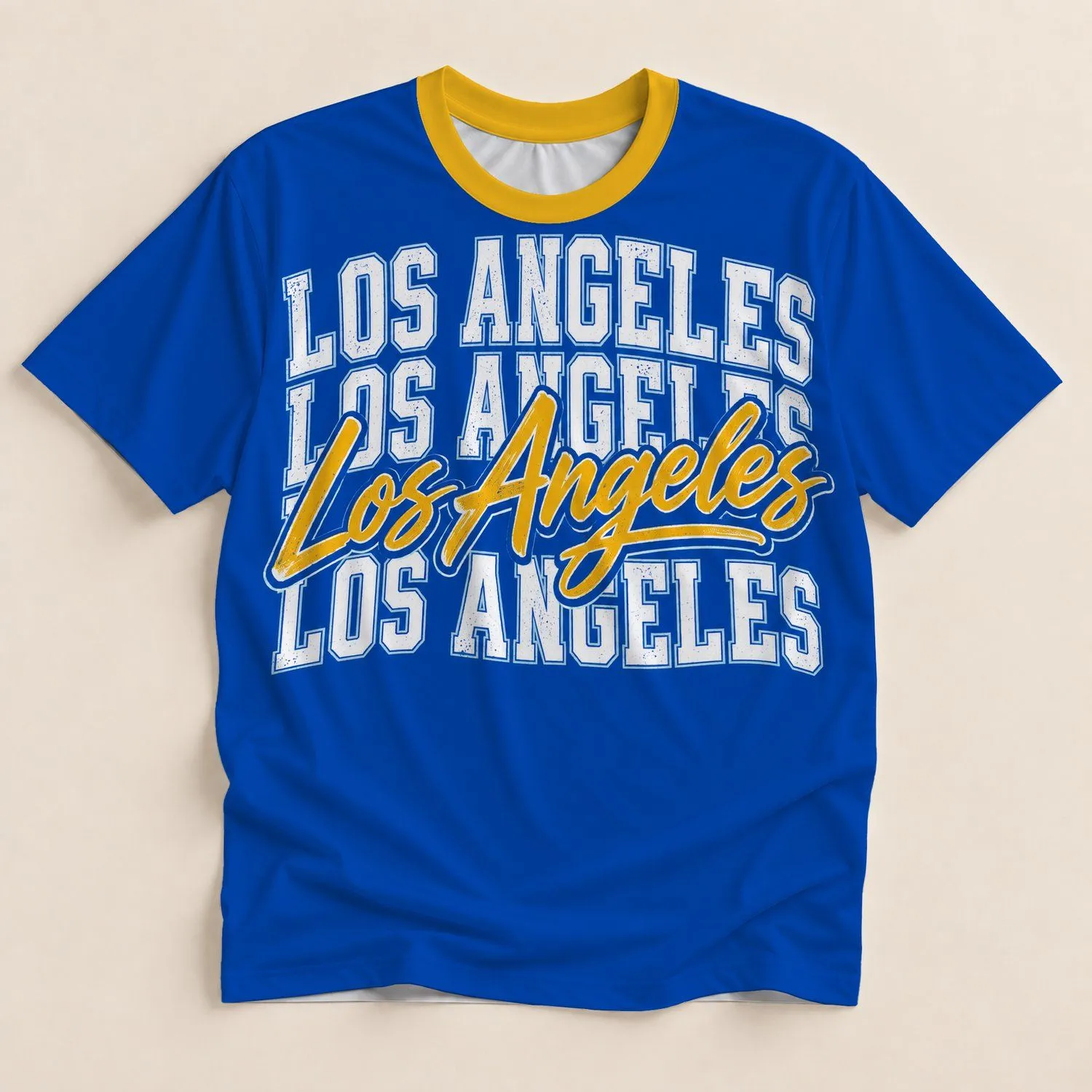 Retro Los Angeles Lettering for Casual Weekend Style and City-Loving Travelers and Fans All-over Print Unisex T-shirt - 1