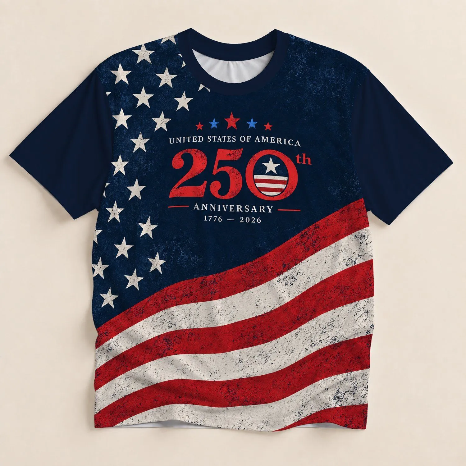 American Flag Stars and Stripes for Independence Day Celebrations and Summer Gatherings All-over Print Unisex T-shirt - 1
