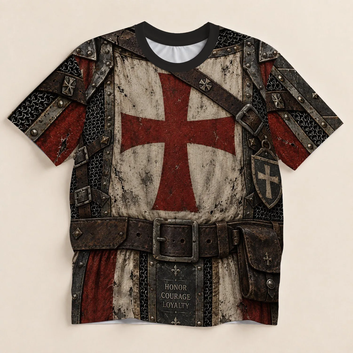 Crusader Armor And Cross Emblem For Renaissance Fairs And Comic Con Fans All-over Print Unisex T-shirt - 1