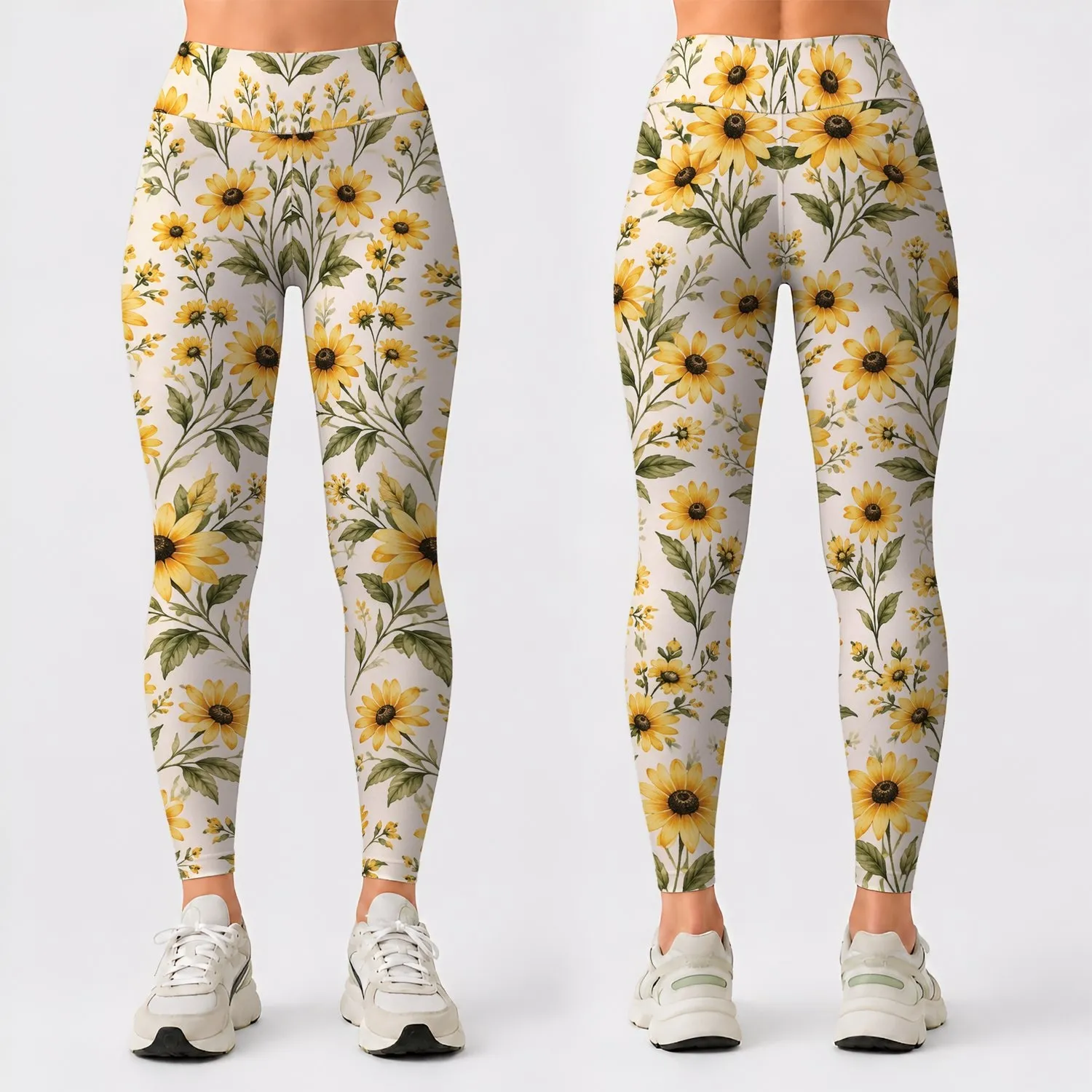 Golden Yellow Daisies for Yoga, Pilates, and Everyday Errands Leggings - 1