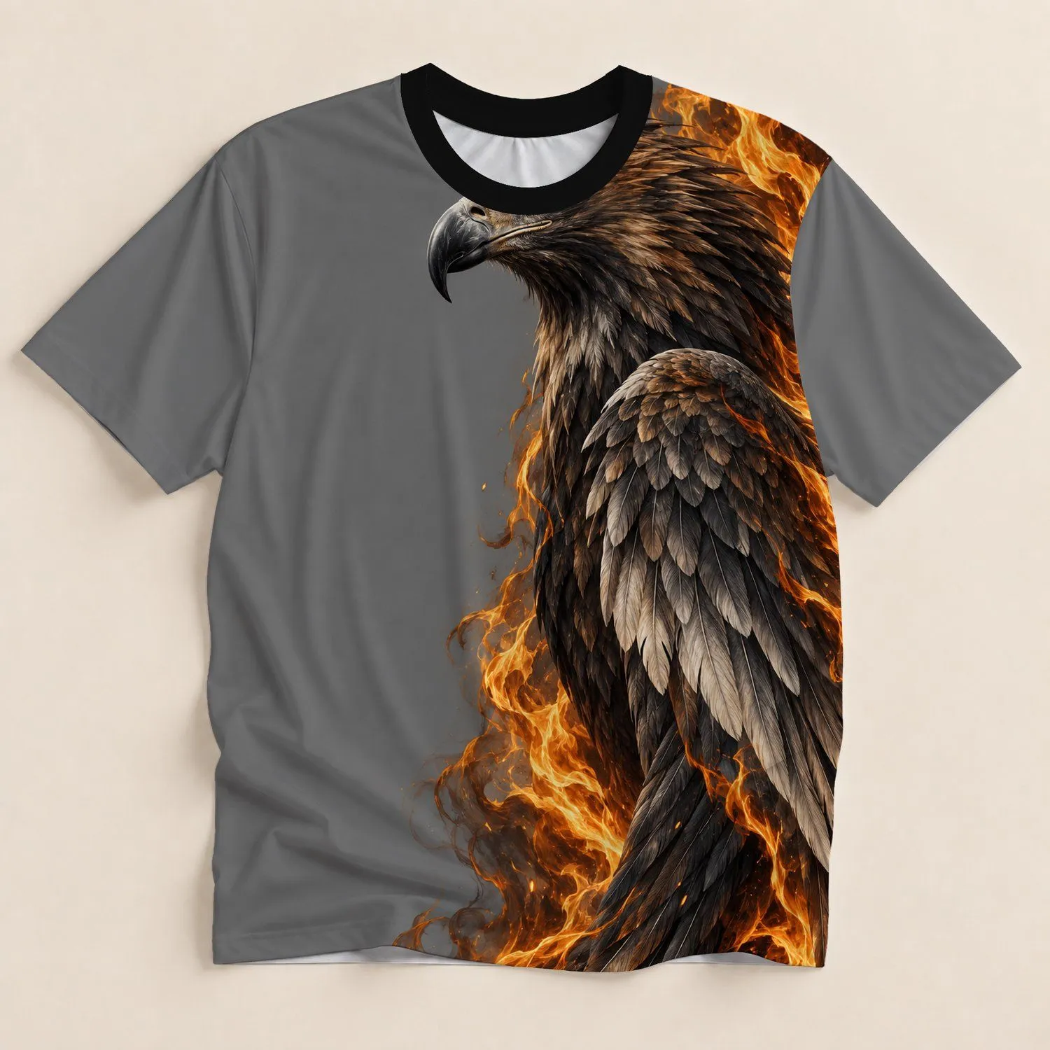 Fierce Eagle and Ember Flames for Bold Outdoor Style and Everyday Adventure Wear All-over Print Unisex T-shirt - 1