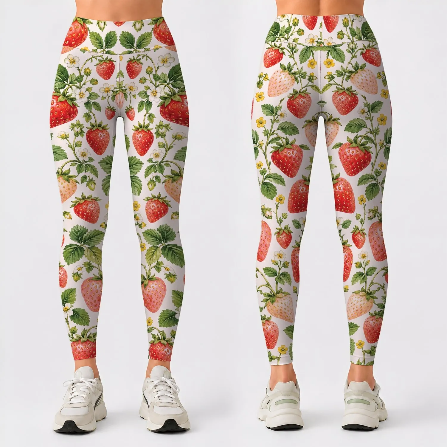 Strawberry Garden Fruit for Pilates, Gym, and Everyday Activewear Leggings - 1