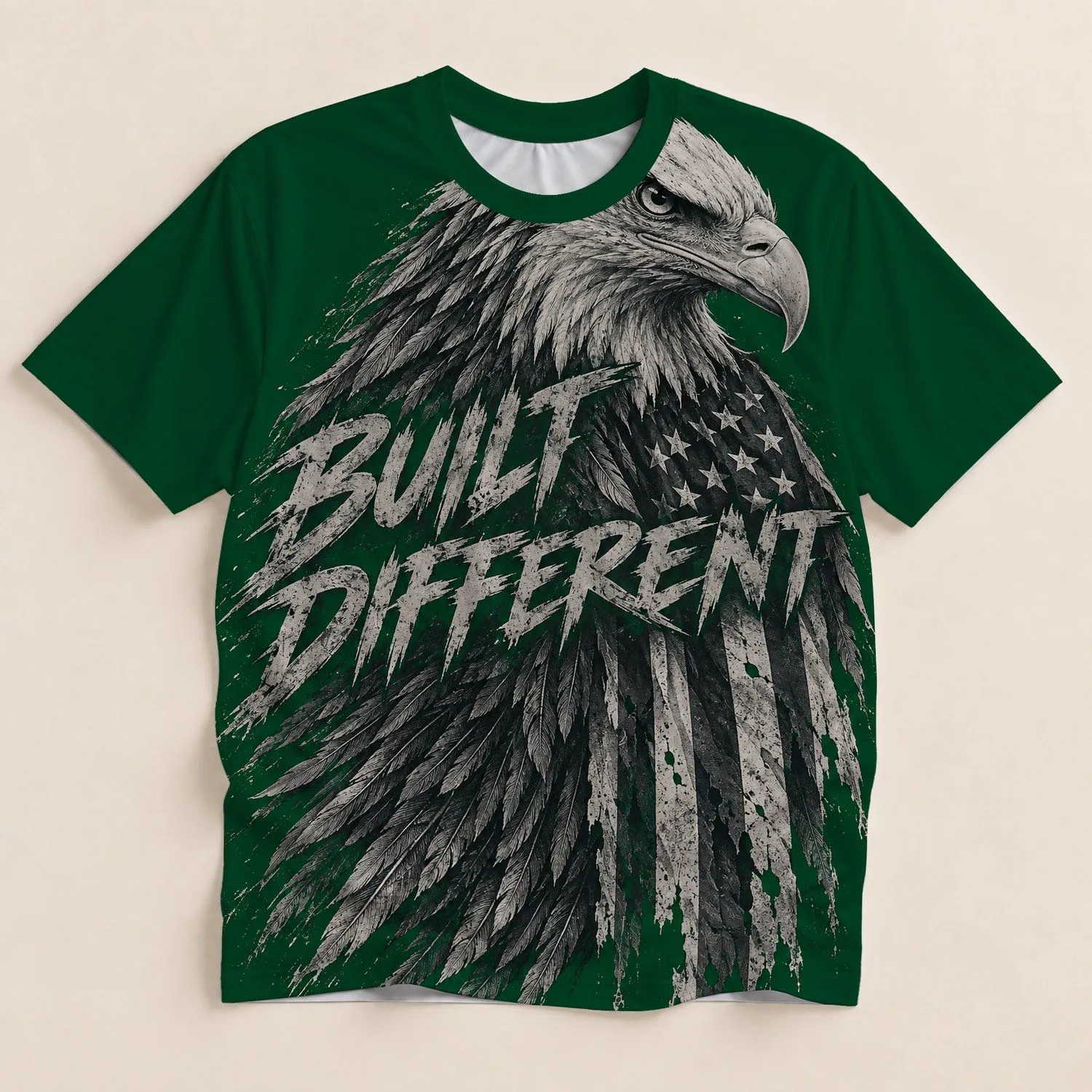 Bald Eagle And Distressed American Flag For Patriotic Everyday Wear And Eagle Lovers All-over Print Unisex T-shirt - 1