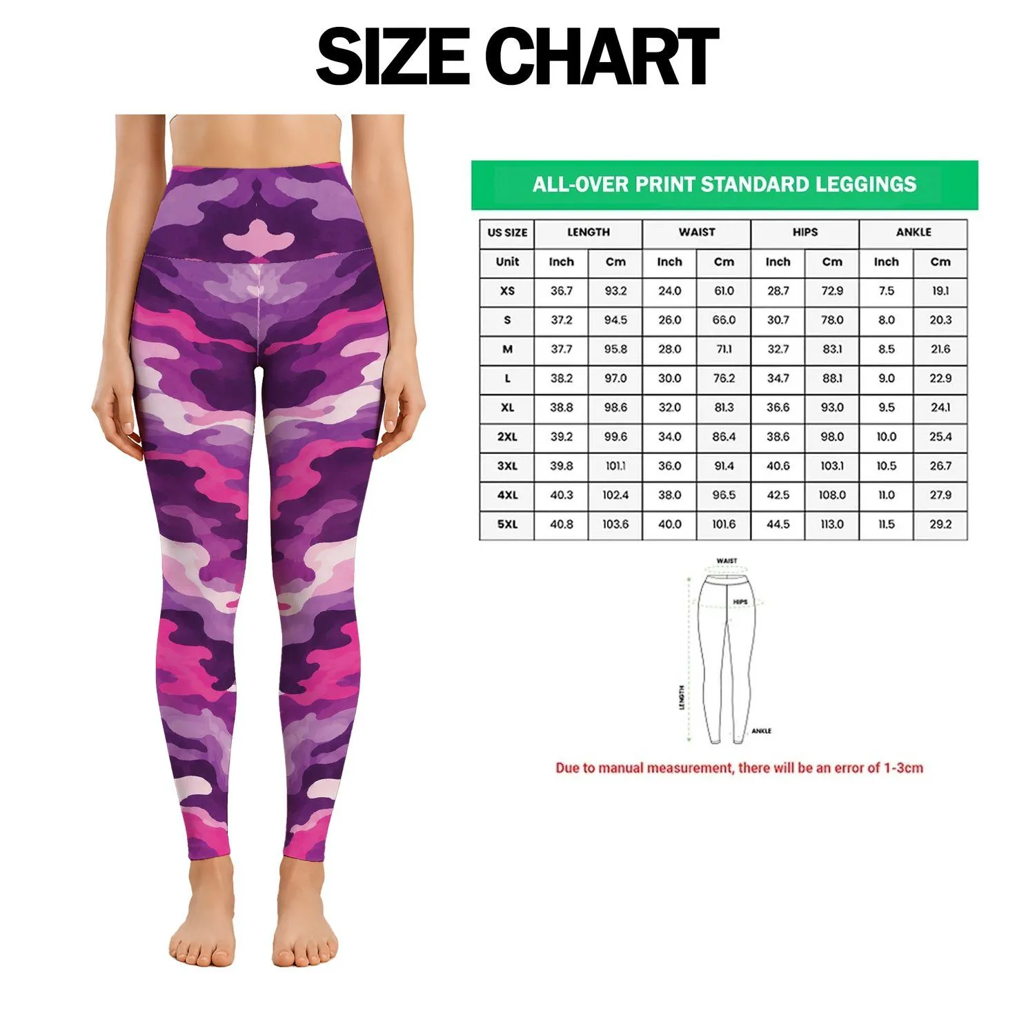 Purple Pink Camouflage Activewear For Yoga Pilates And Everyday Adventures Leggings - 1