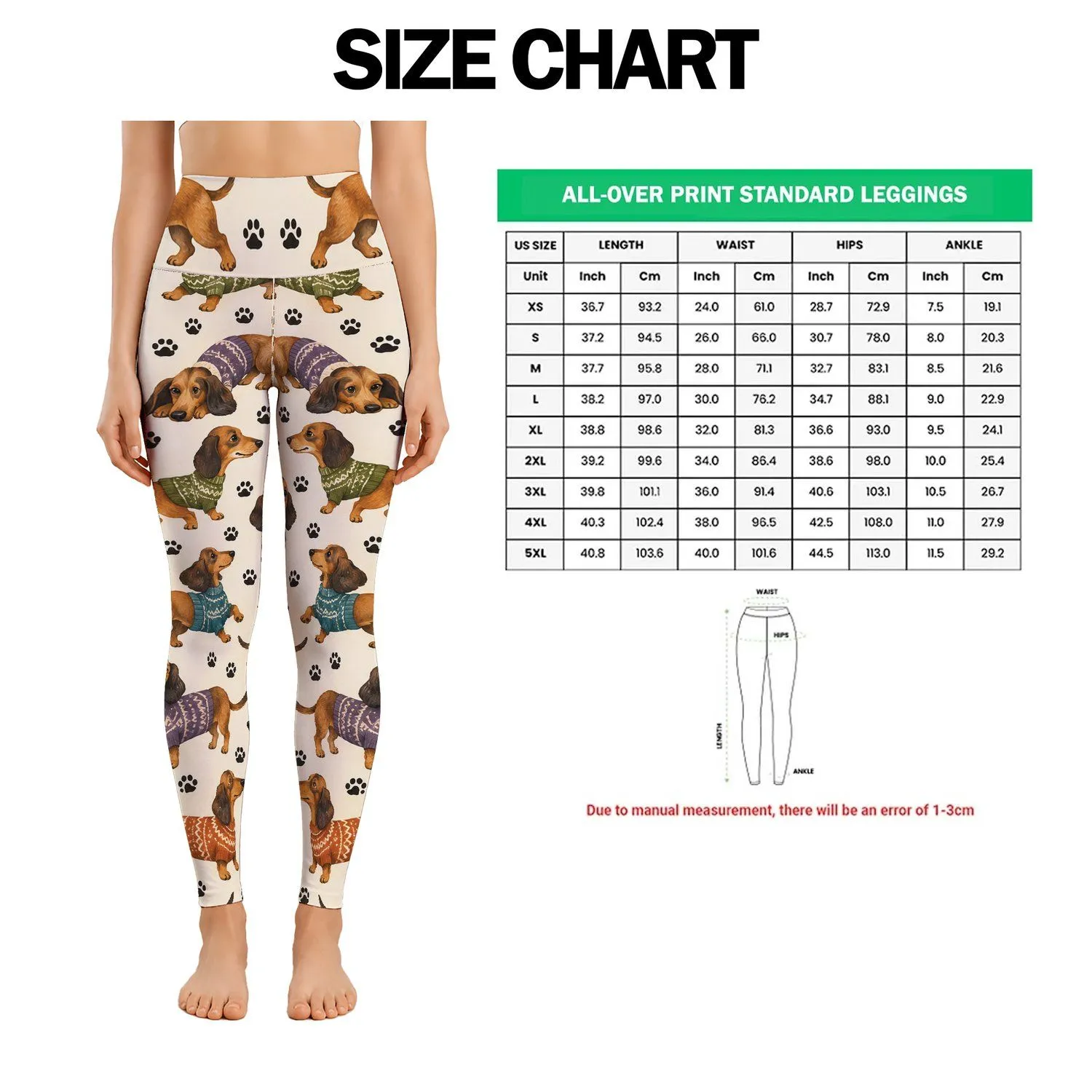 Colorful Sweater Dachshunds for Yoga, Pilates, and Everyday Adventures Leggings - 1