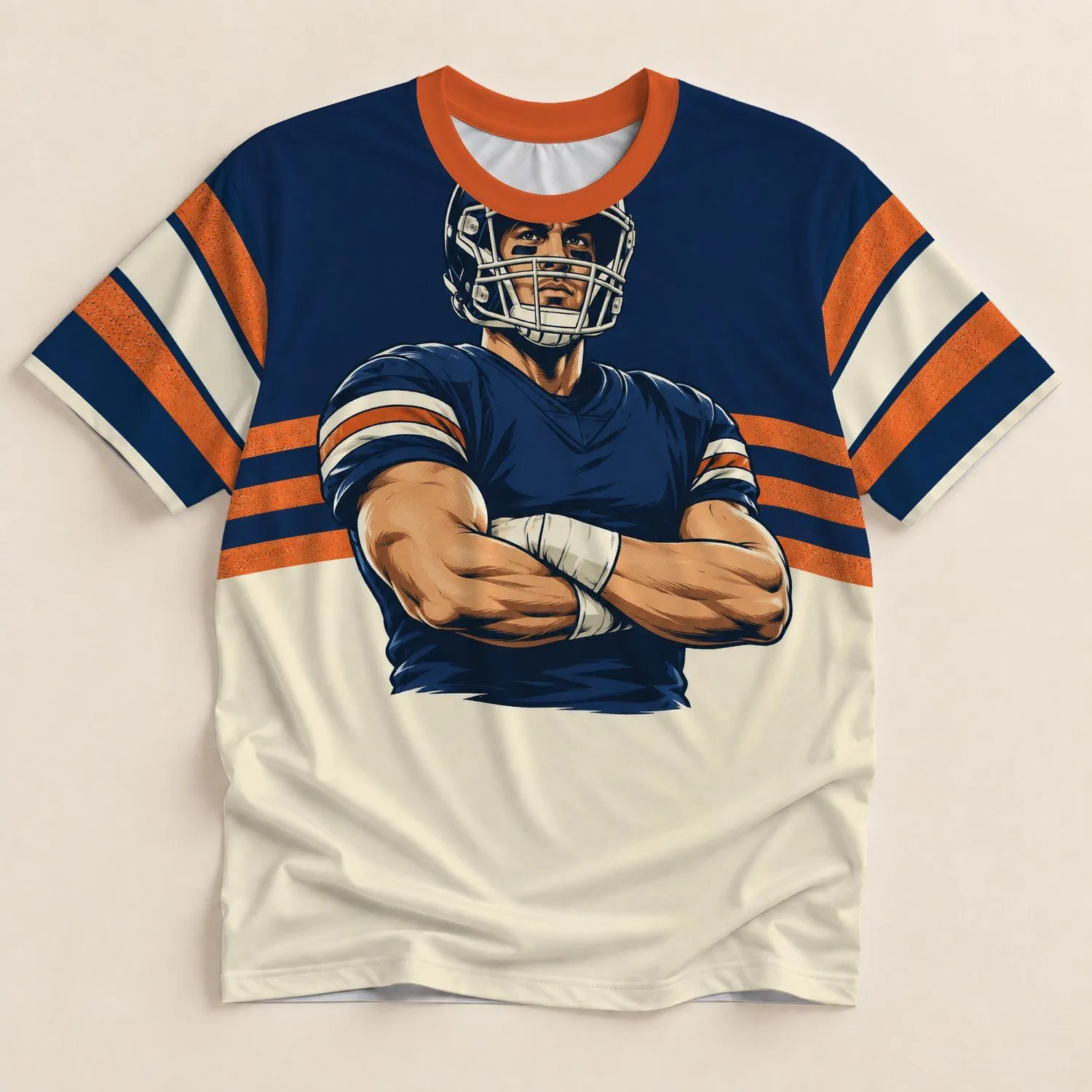 Vintage Football Quarterback Tribute for Game Day Tailgates, Stadiums and Fans All-over Print Unisex T-shirt - 1