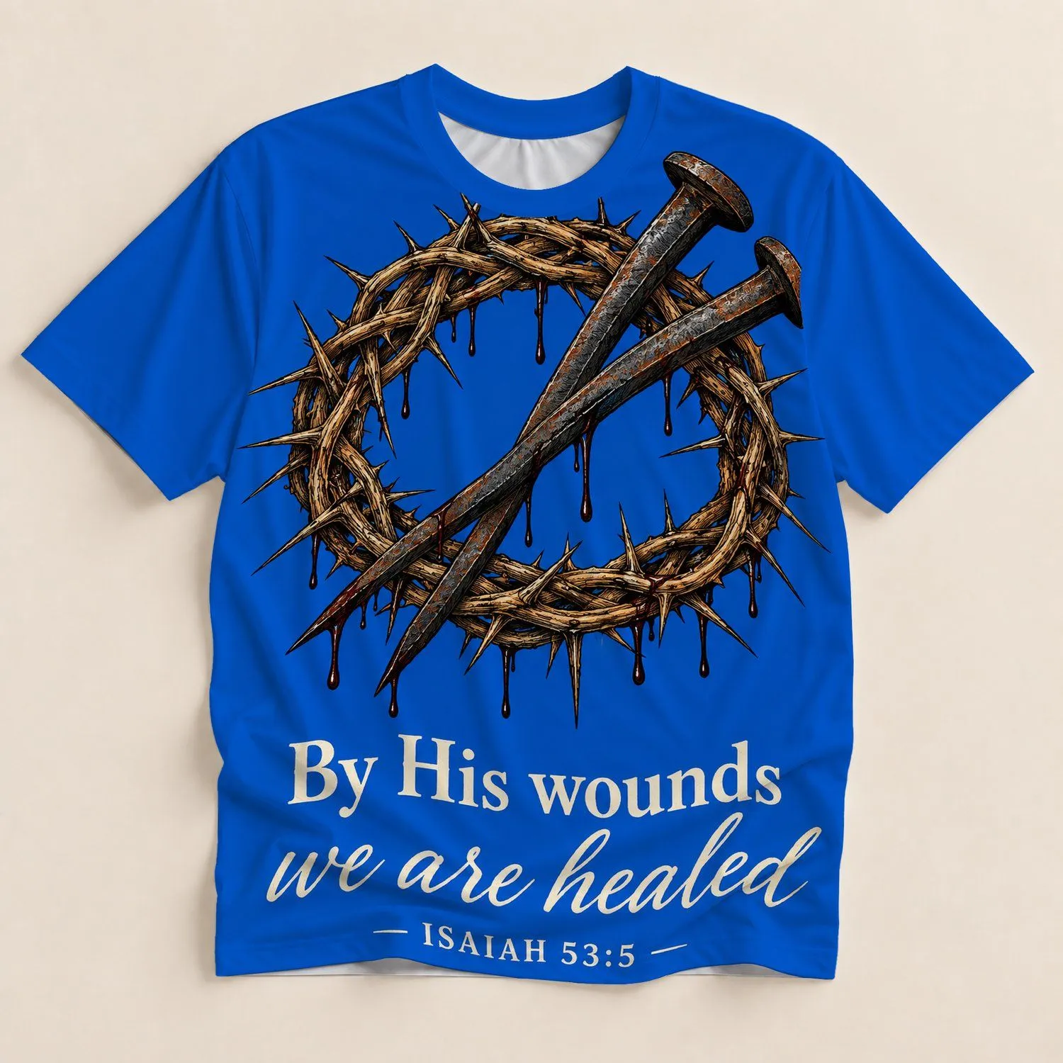 Thorn Crown And Crossed Nails For Worship, Faith Gatherings, And Everyday Christian Wear All-over Print Unisex T-shirt - 1