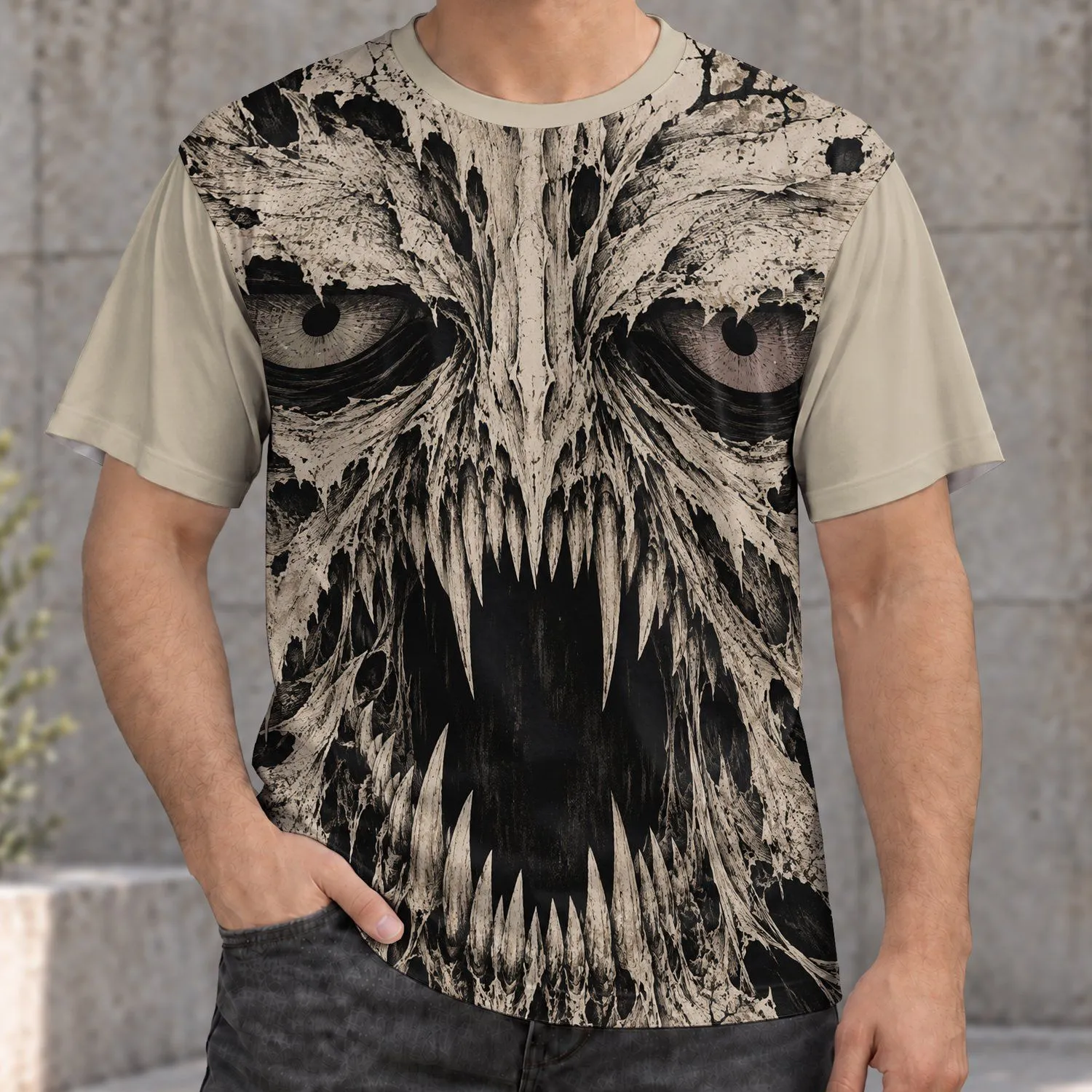 Gothic Horned Devil Face For Halloween Parties And Dark Casual Style For Men All-over Print Unisex T-shirt - 1