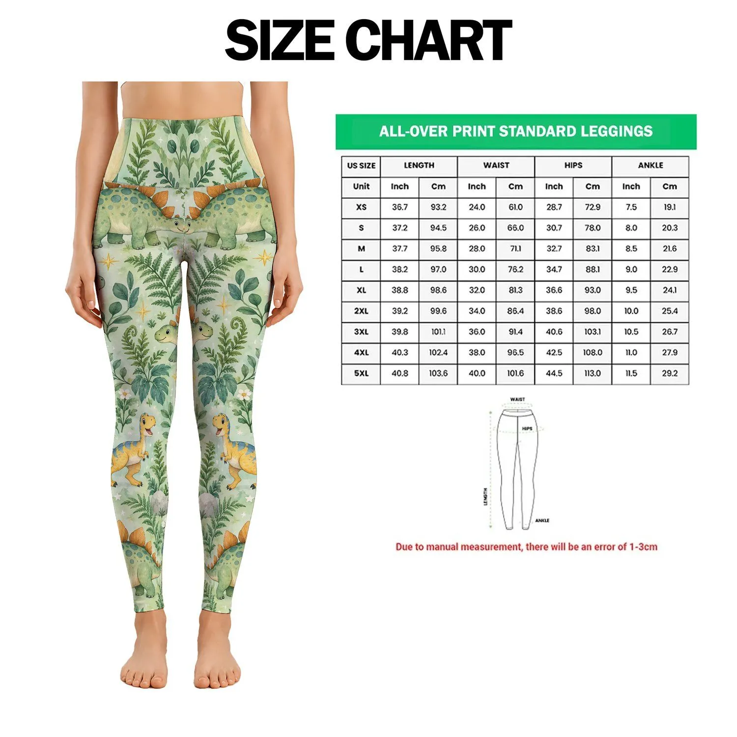 Cute Pastel Dinosaurs for Yoga, Pilates, Travel and Everyday Activewear Adventures Leggings - 1