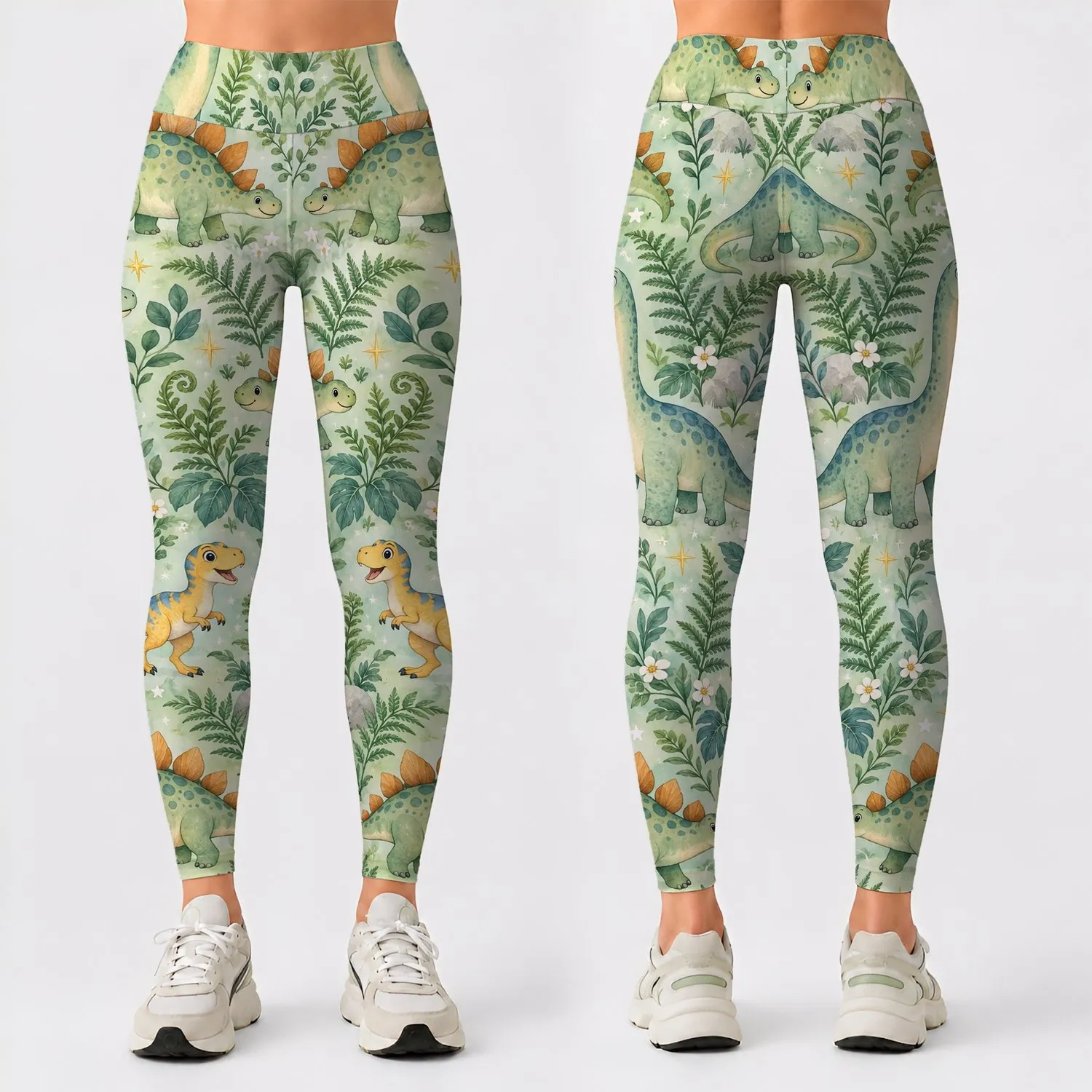 Cute Pastel Dinosaurs for Yoga, Pilates, Travel and Everyday Activewear Adventures Leggings - 1