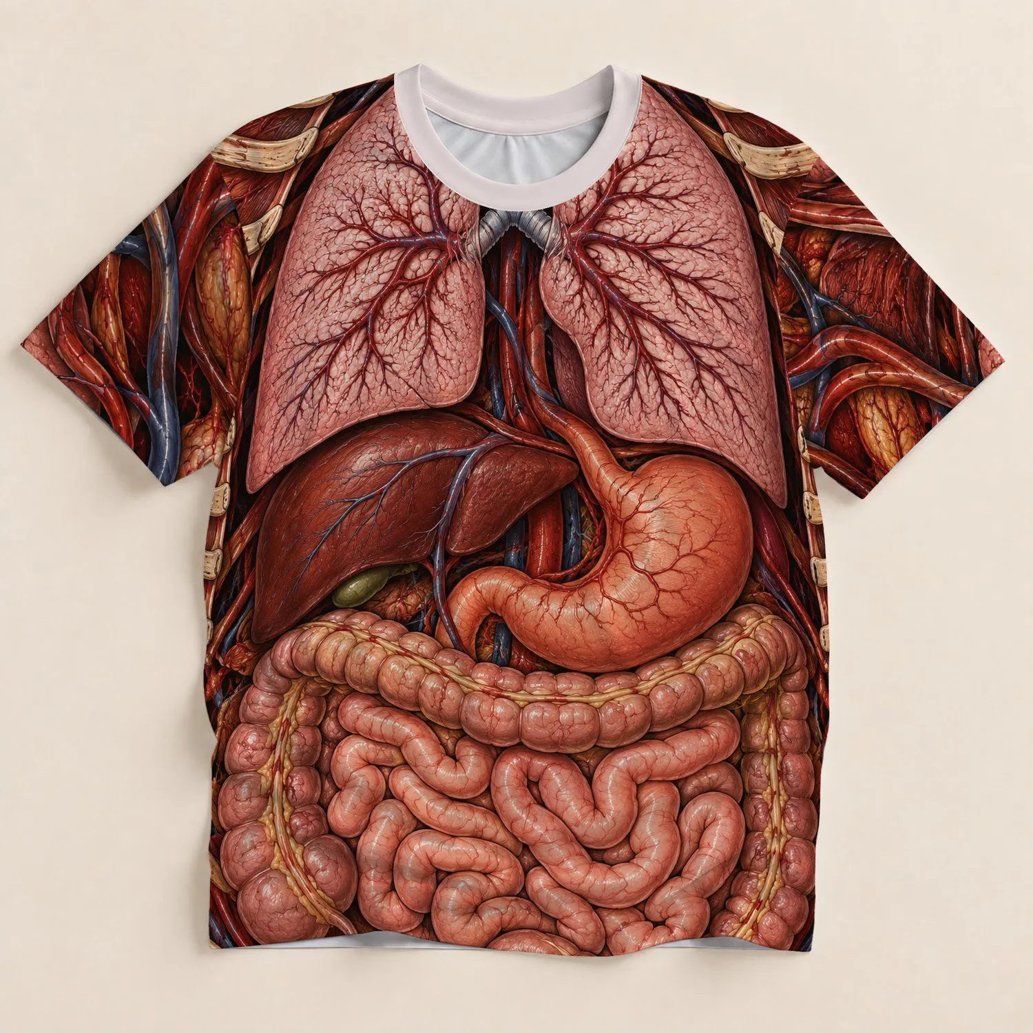 Human Anatomy Torso Visual for Biology Study and Fitness Training Enthusiasts All-over Print Unisex T-shirt - 1