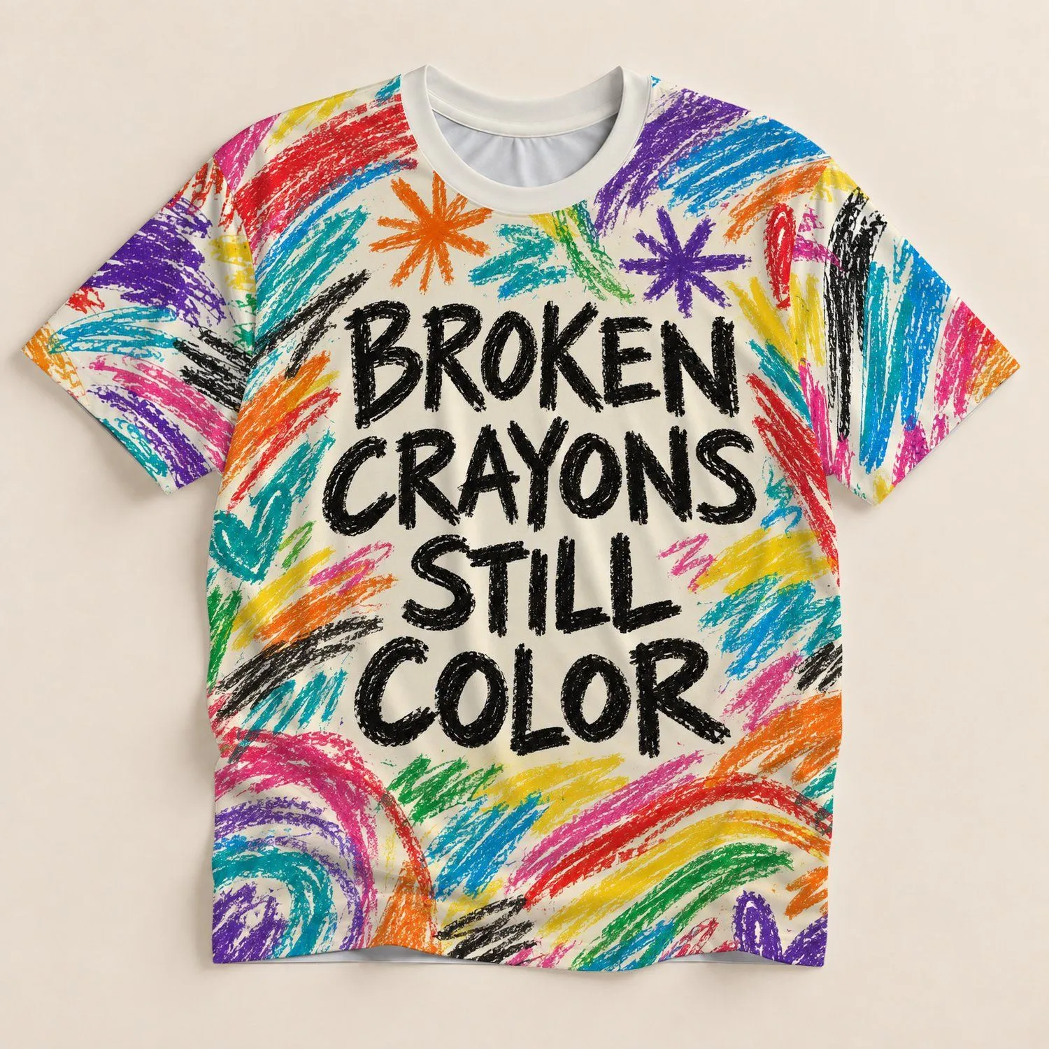 Broken Crayon Colorful Encouragement For Creative Everyday Wear And Creative Souls All-over Print Unisex T-shirt - 1
