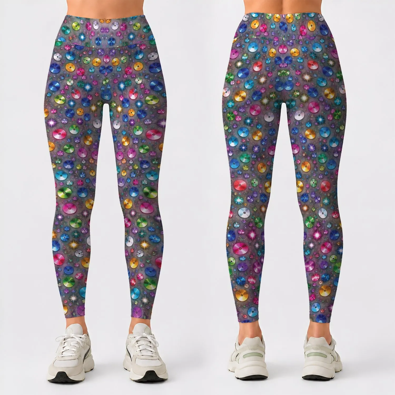 Multicolor Sequin-Inspired Dots for Yoga, Gym Sessions and Everyday Activewear Style Leggings - 1