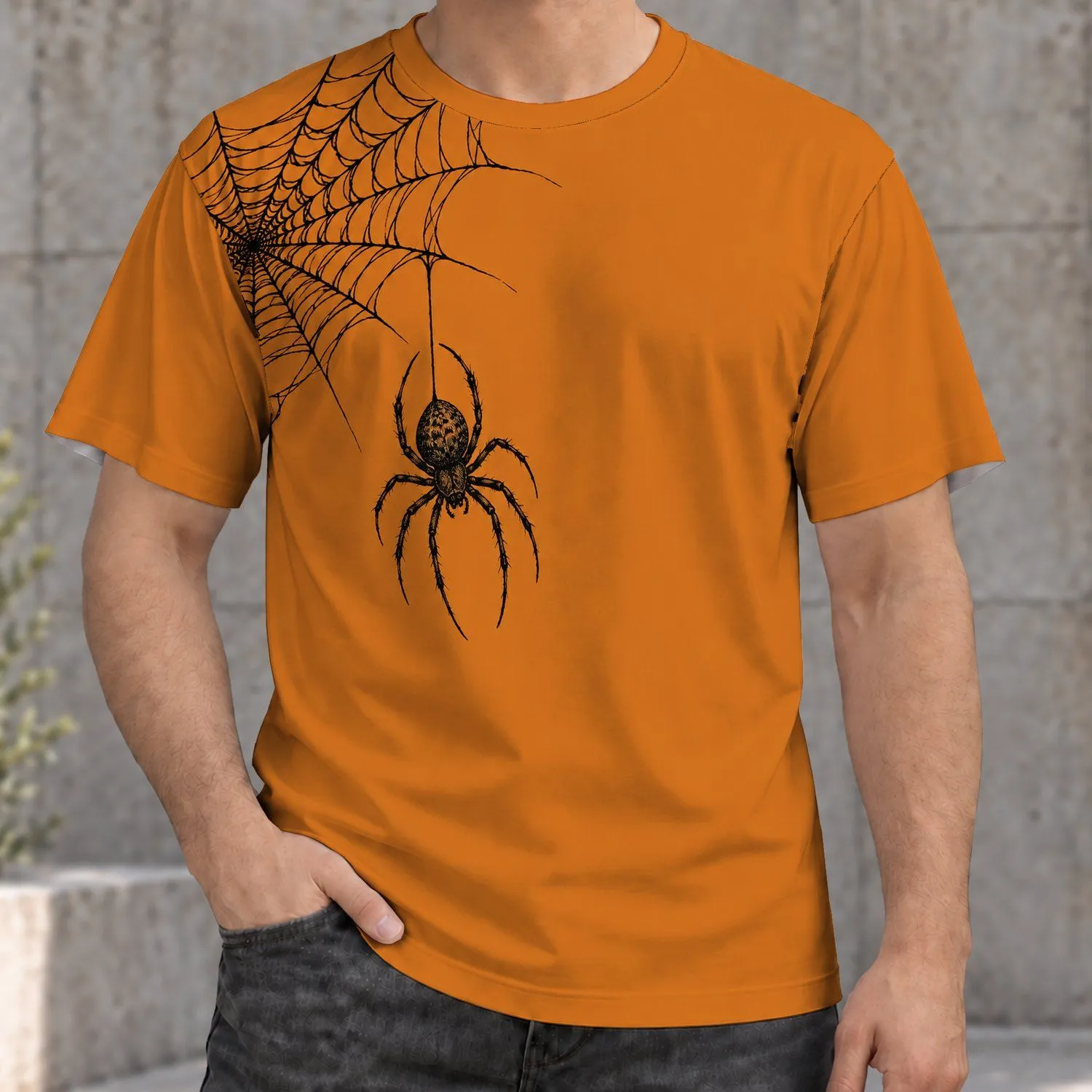 Spider Web and Black Spider Halloween Fall Party Style for Women All-over Print Unisex T-shirt - 1