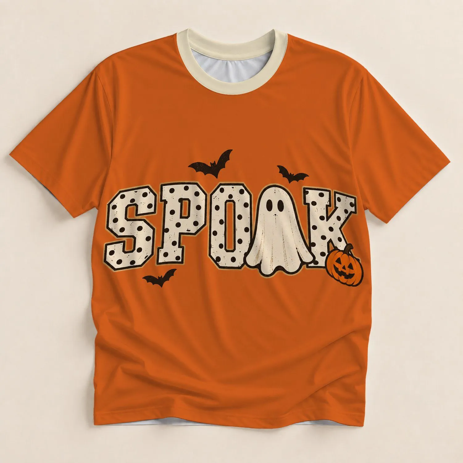 Spooky Ghost and Pumpkin Halloween Fun for Festive October Celebrations All-over Print Unisex T-shirt - 1