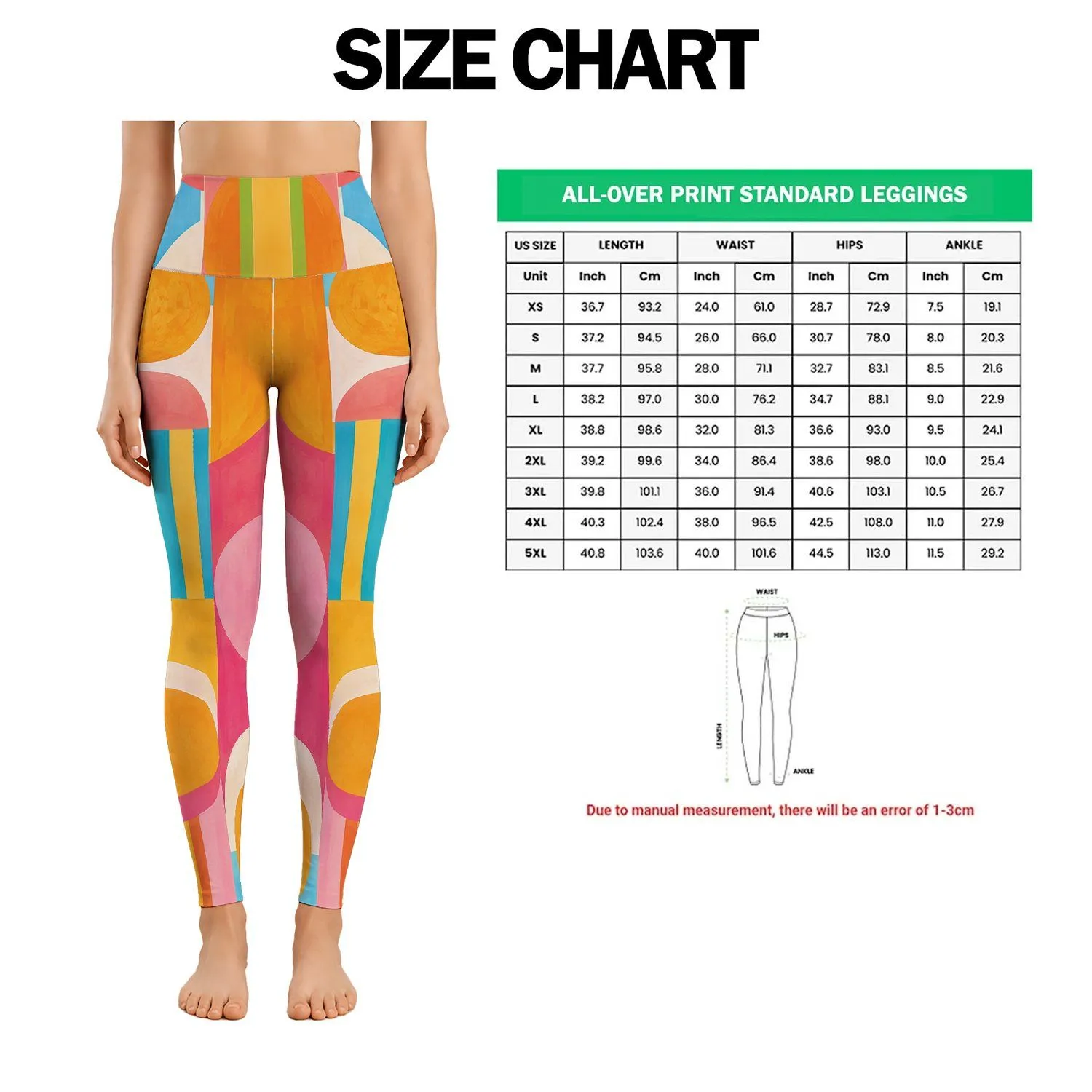 Colorful Pastel Geometric Stripes for Bright Commutes, Vacations, and Weekend Outings Leggings - 1
