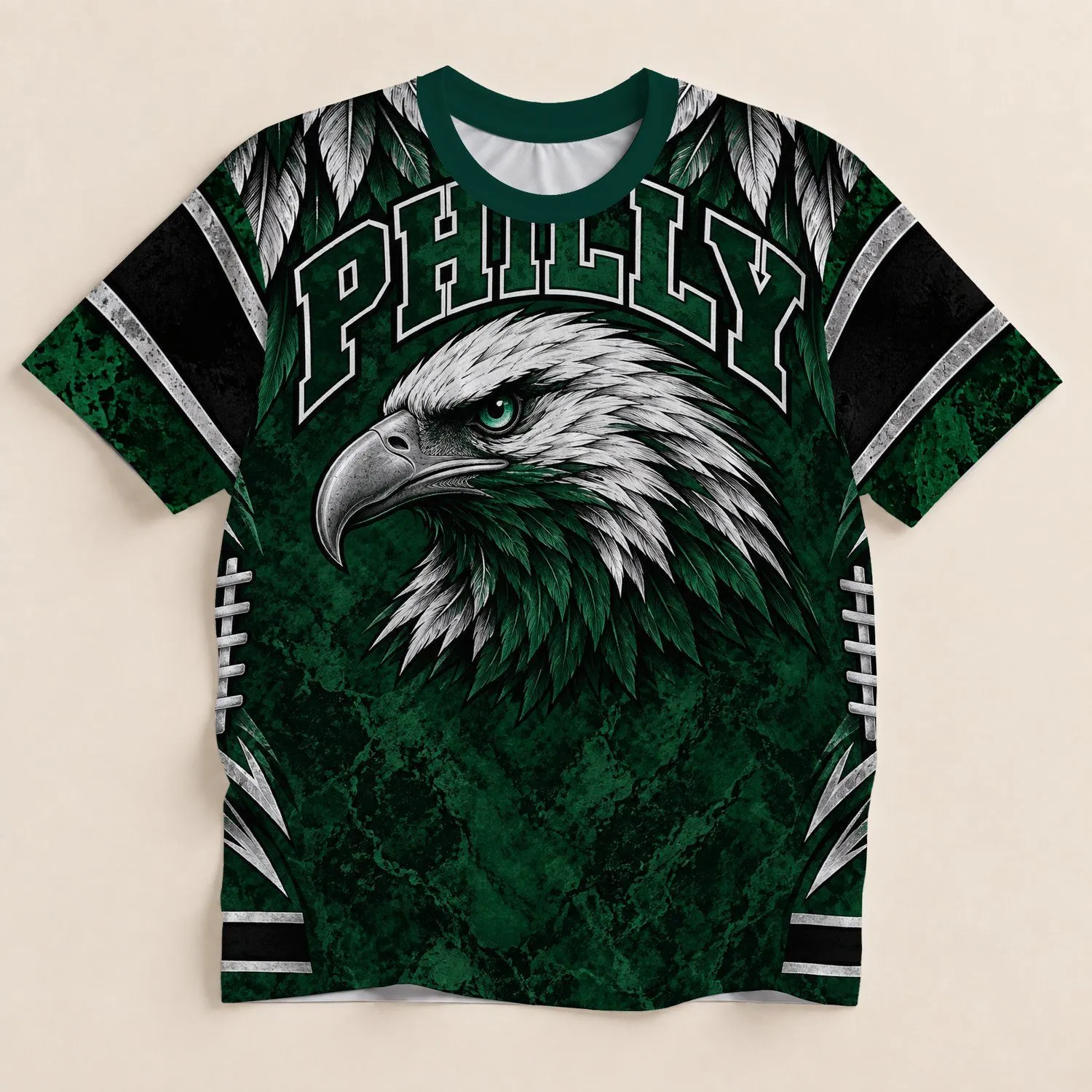 Fierce Eagle Head Varsity Style for Game Day and Everyday Pride All-over Print Unisex T-shirt - 1