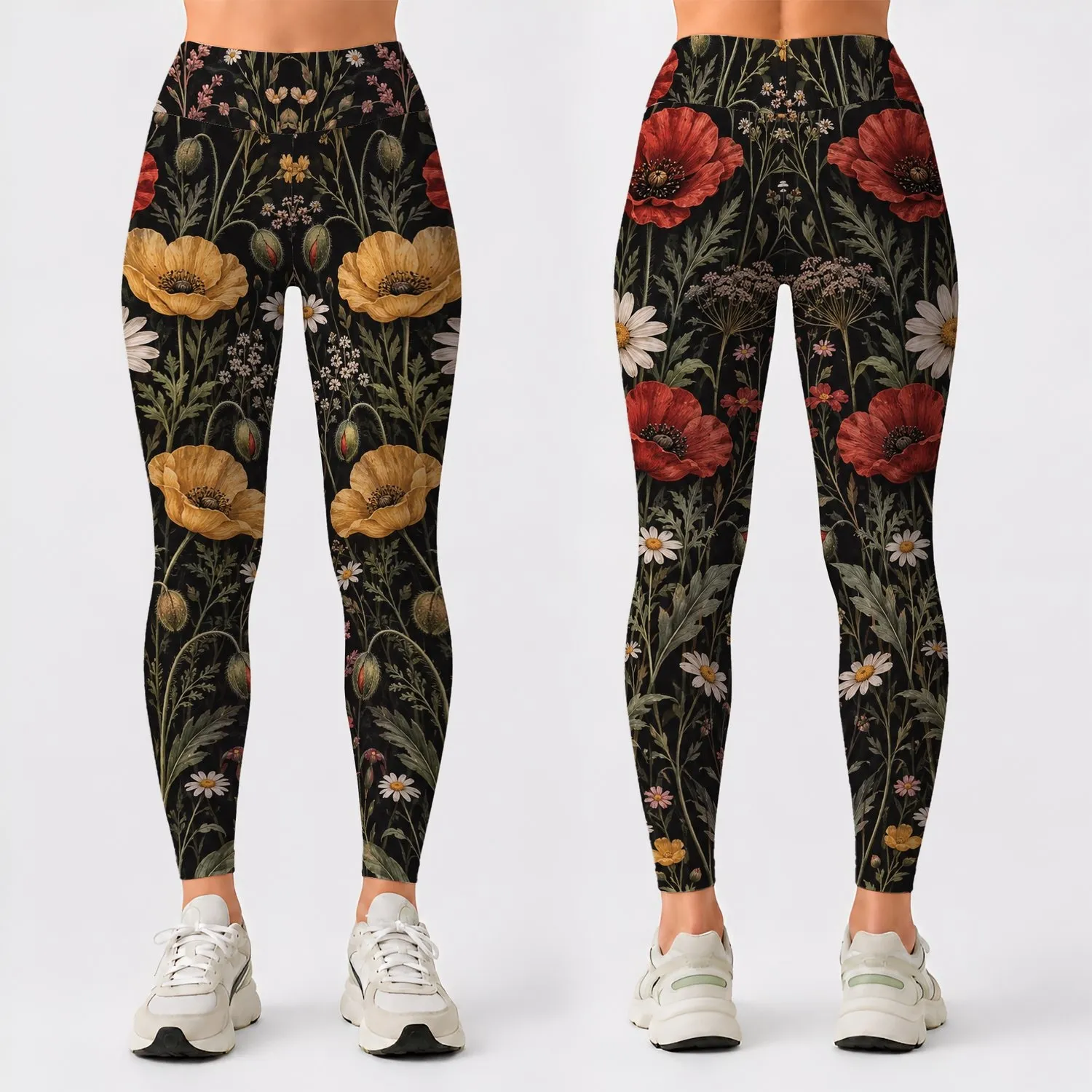 Vintage Meadow Wildflowers for Woodland Walks and Outdoor Escapes Leggings - 1