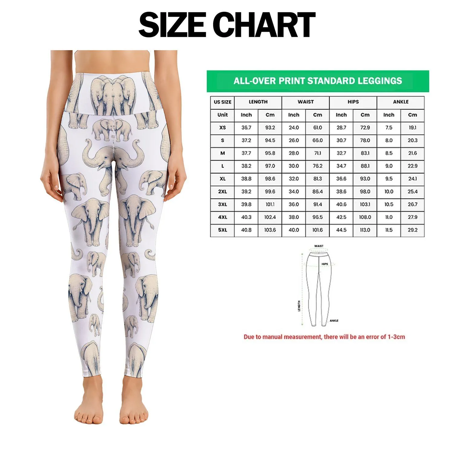 Ivory Elephant Scatter for Safari Adventures and Relaxed Everyday Style Leggings - 1
