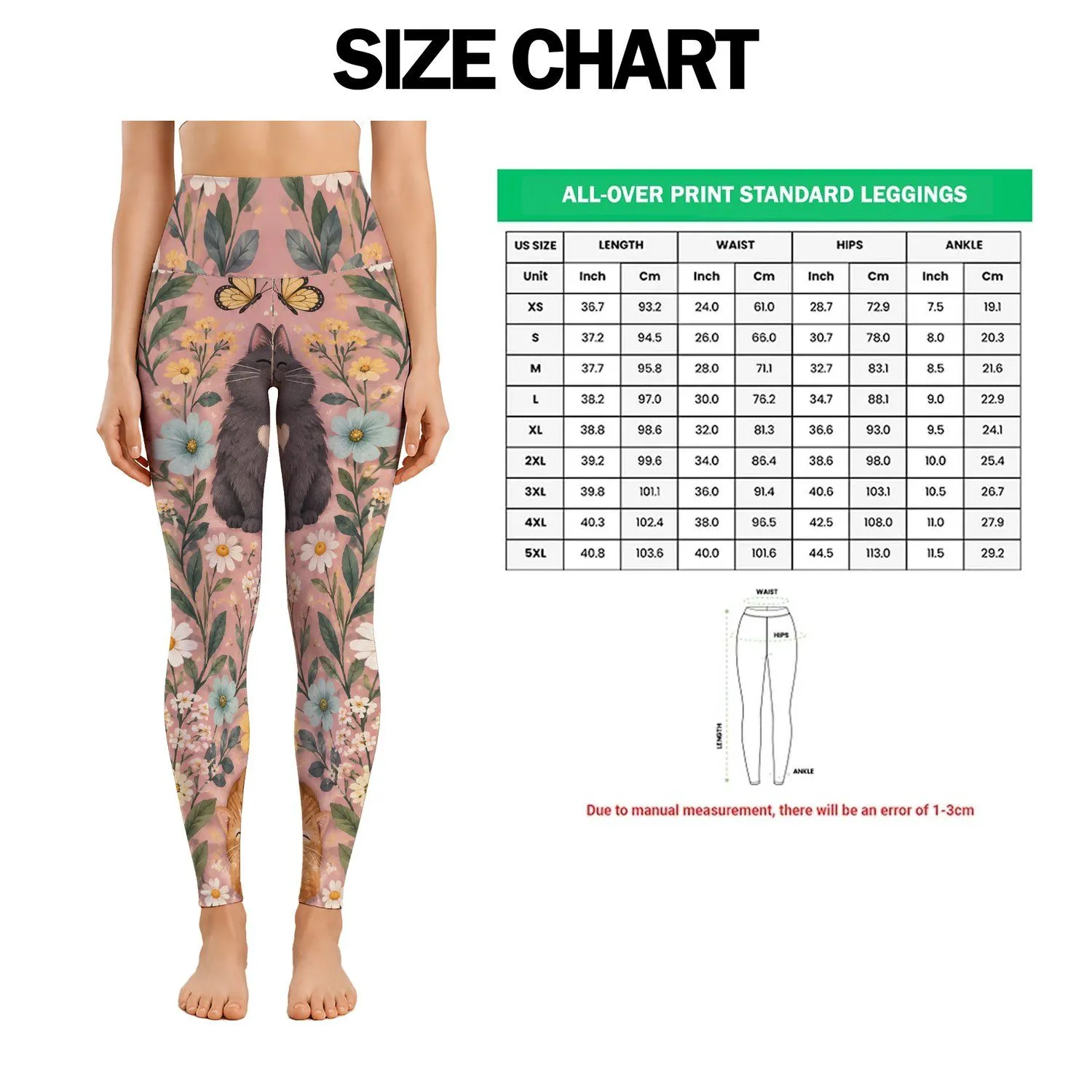 Cute Cats And Wildflowers For Cozy Everyday Adventures And Playful Weekend Outings Leggings - 1