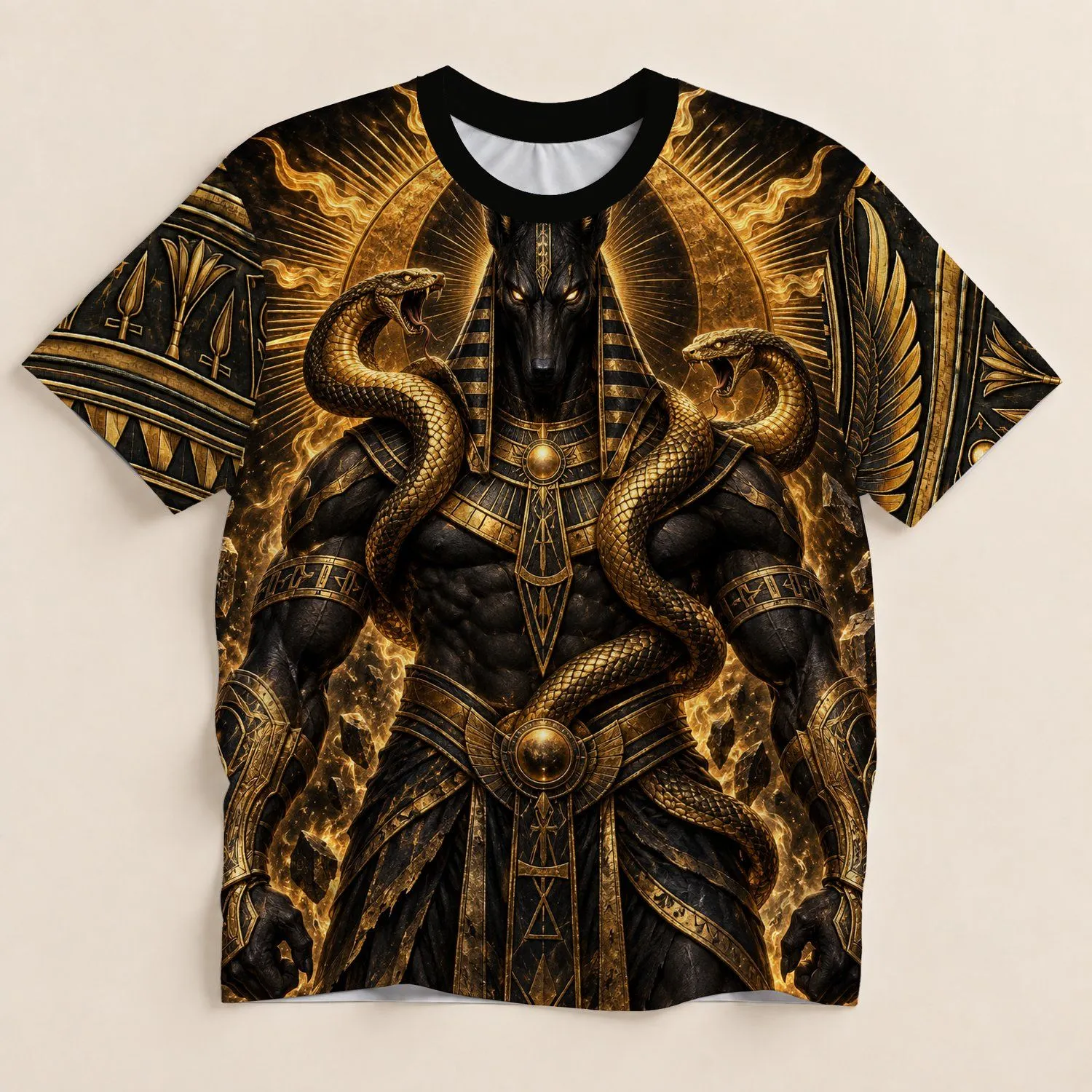 Anubis Jackal Guardian for Halloween, Egyptian Mythology Fans and Themed Parties All-over Print Unisex T-shirt - 1