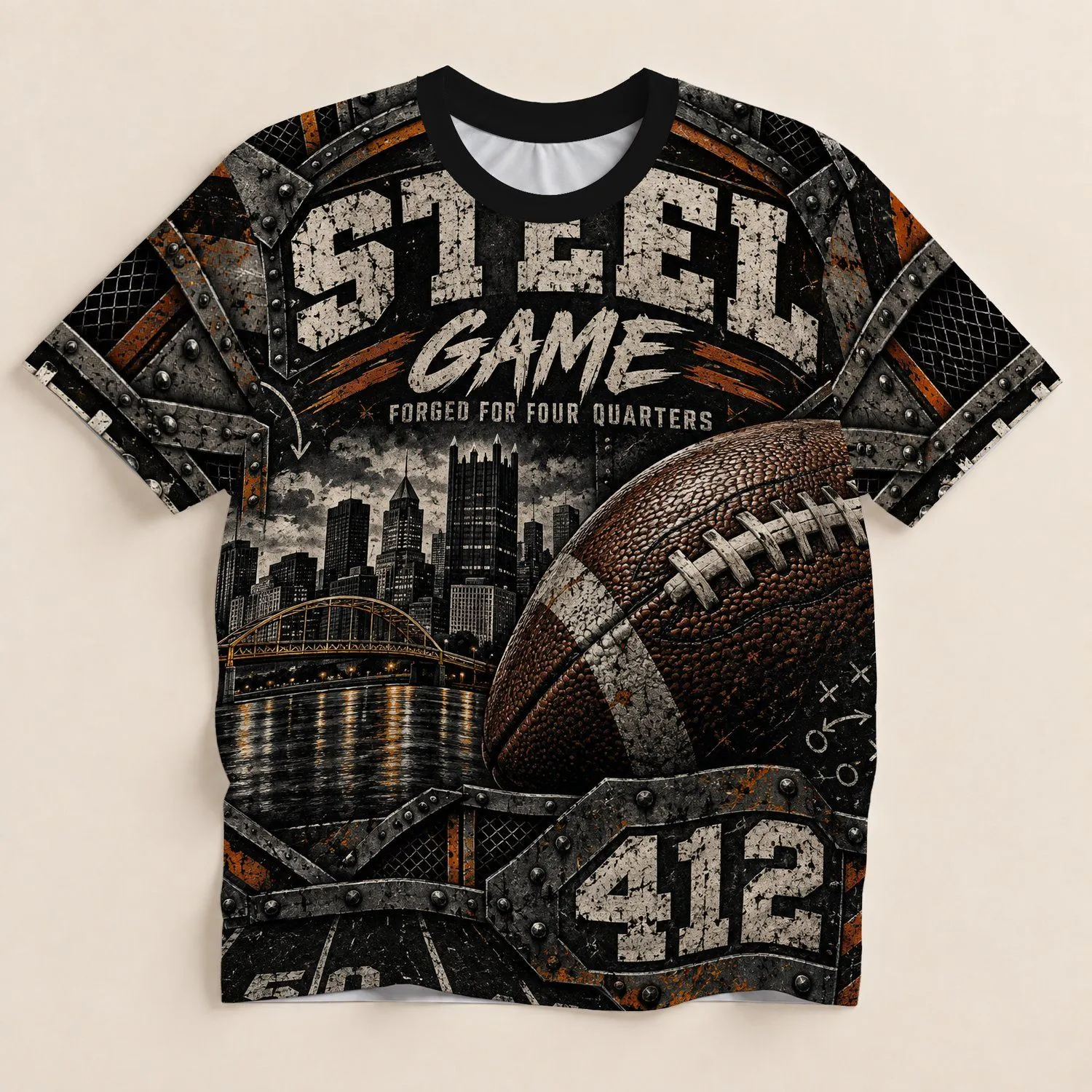 Steel City Football Gear for Game Day, Home Leisure, and Loyal Football Fans Everywhere All-over Print Unisex T-shirt - 1