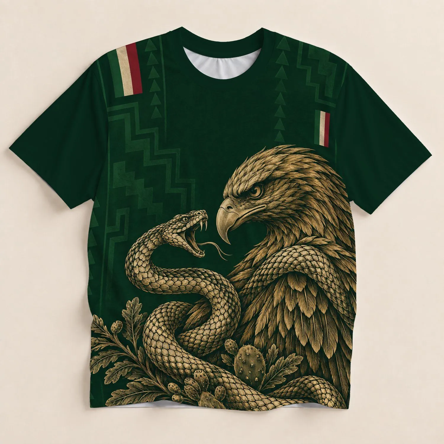 Golden Eagle and Serpent Heritage for Match Day and Everyday Streetwear Fans All-over Print Unisex T-shirt - 1